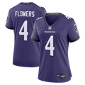 Zay Flowers Baltimore Ravens Nike Women's Team Game Jersey - Purple