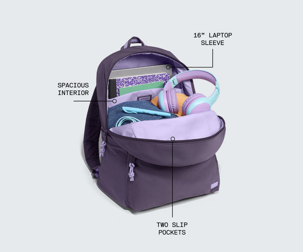 Away Featherlight Daily Backpack in Misty Purple
