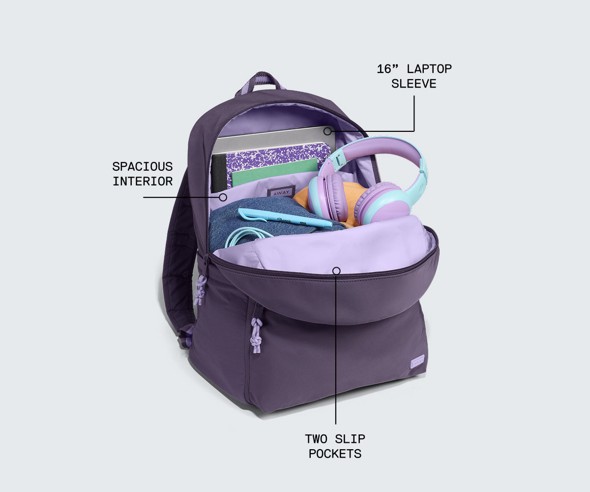 Away Featherlight Daily Backpack in Misty Purple