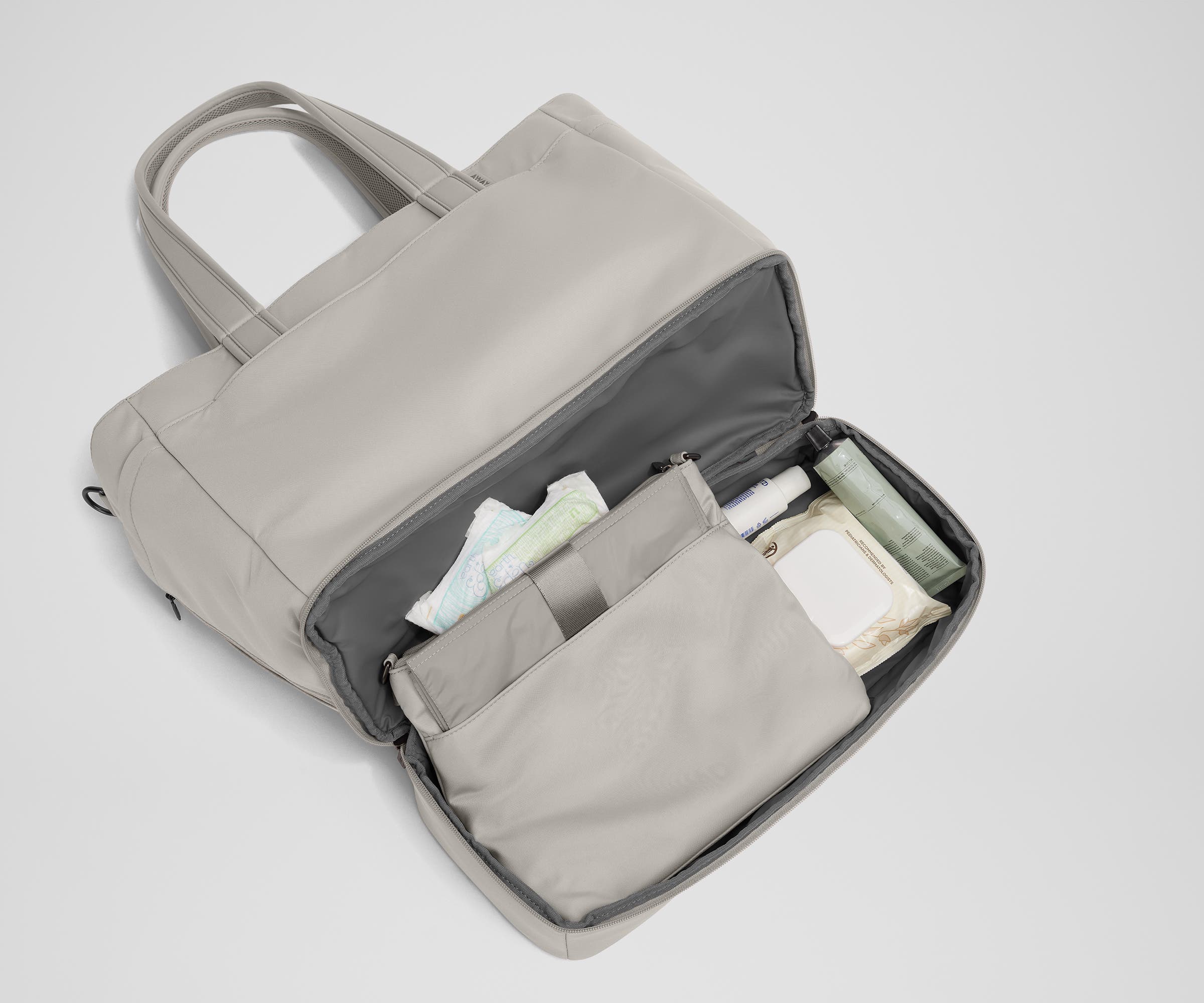 Away The Double Diaper Tote Diaper Bag - Cloud Gray