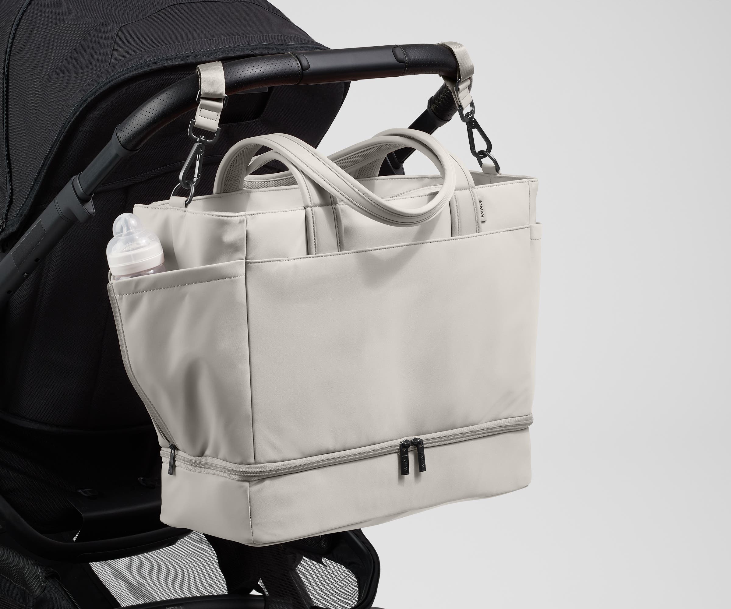 Away The Double Diaper Tote Diaper Bag - Cloud Gray