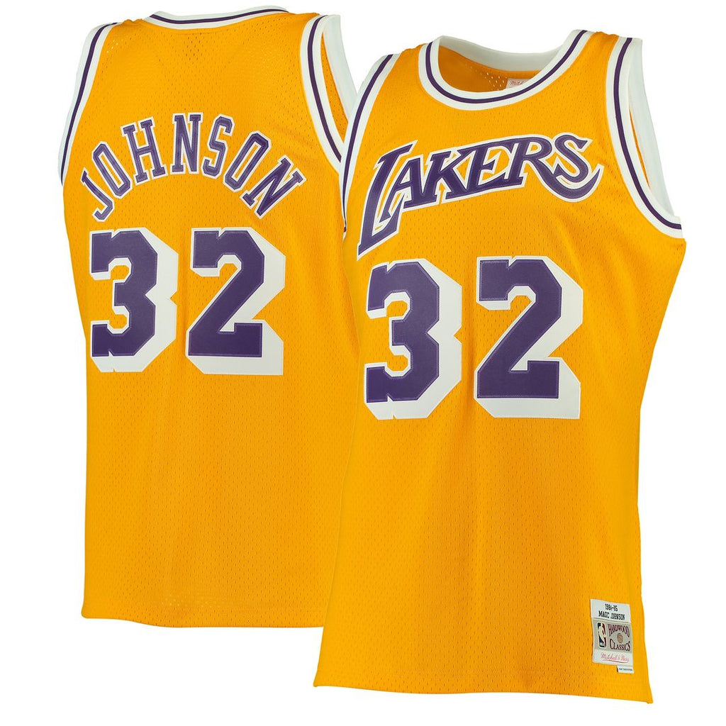 Magic Johnson Los Angeles Lakers Mitchell & Ness 1984/85 Hardwood Classics Swingman Jersey - Purple