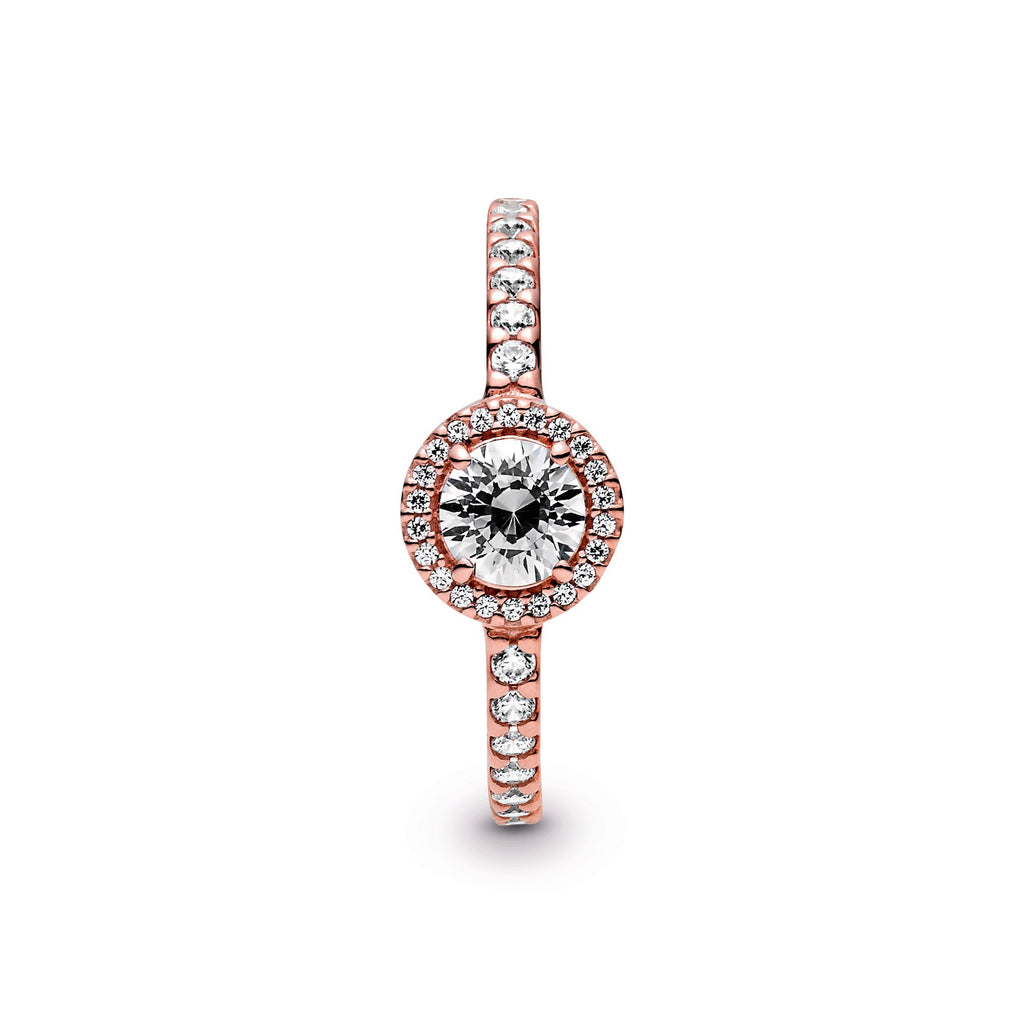 Classic Sparkle Halo Ring