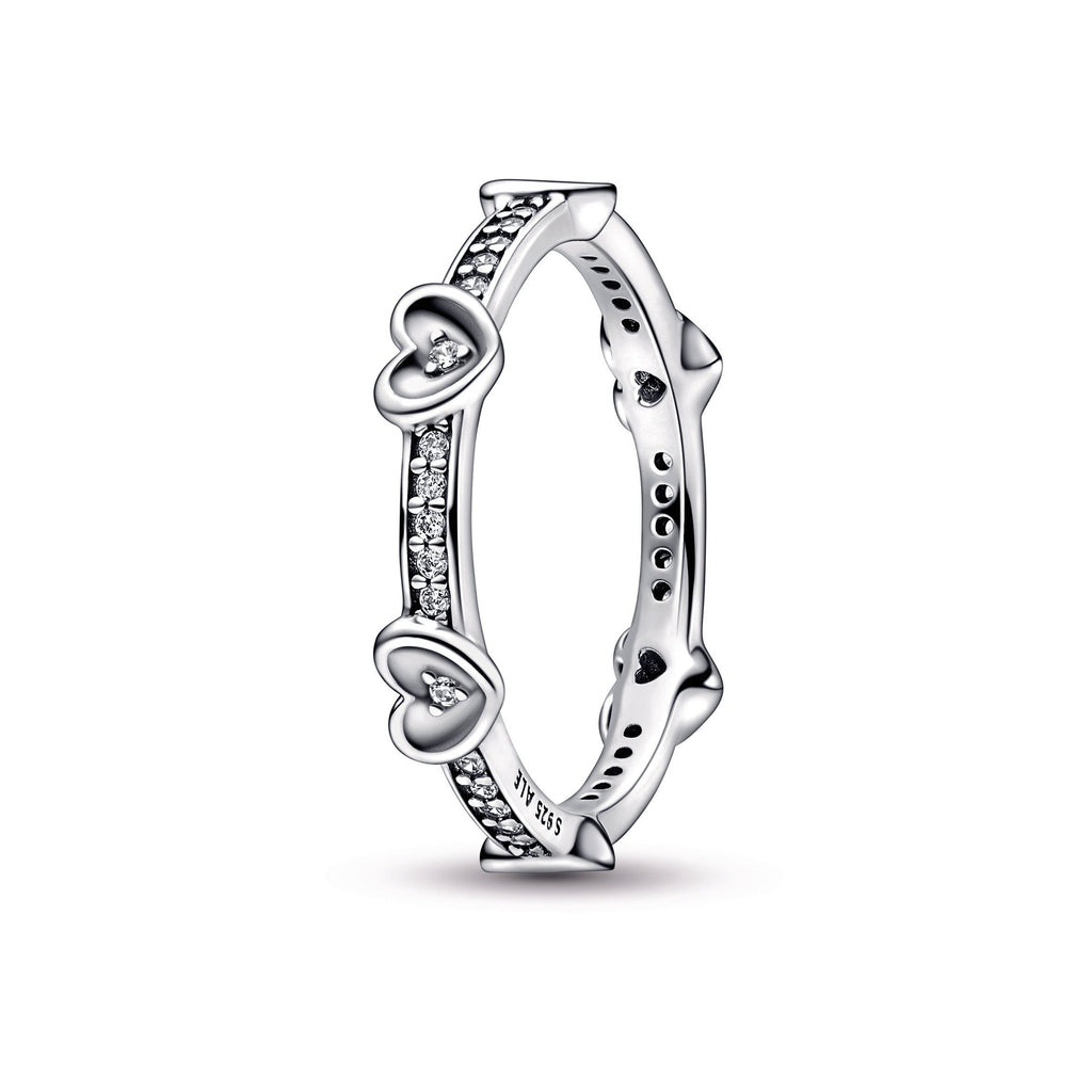 Radiant Sparkling Hearts Ring