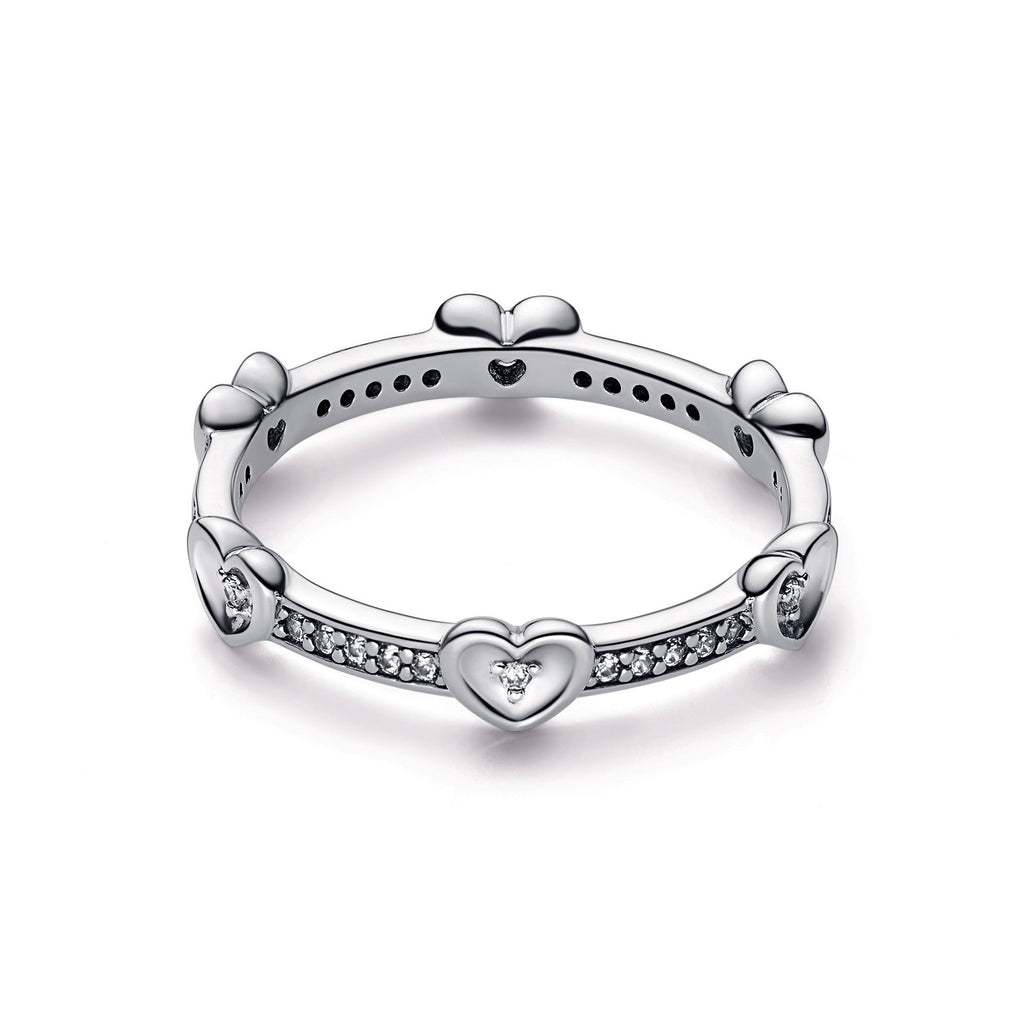 Radiant Sparkling Hearts Ring
