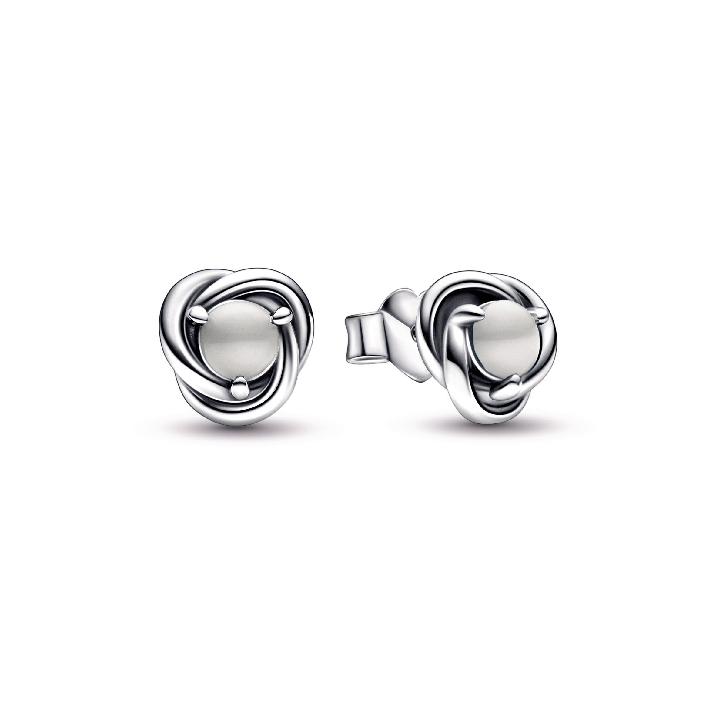 White Eternity Circle Stud Earrings