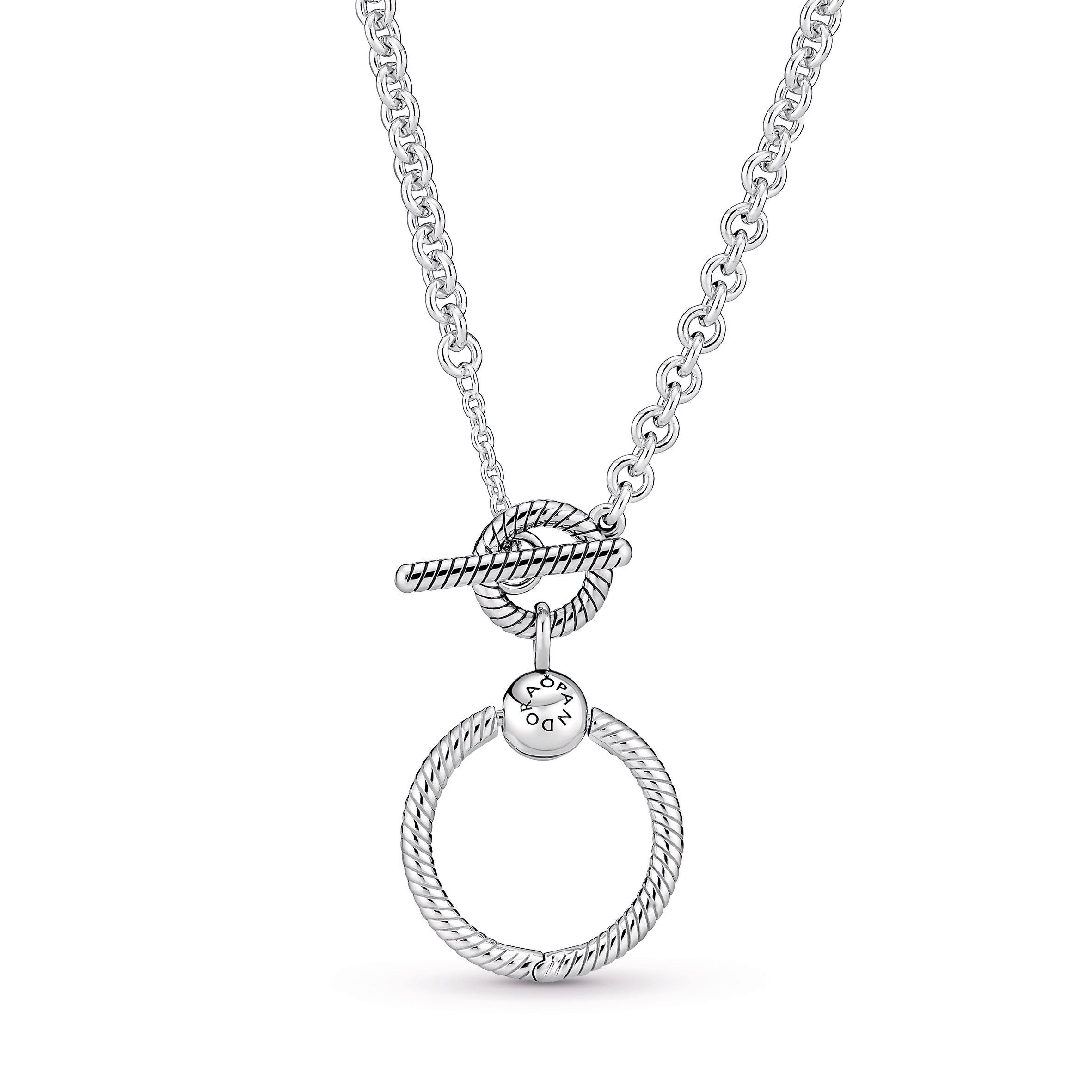 Pandora Moments O Pendant T-bar Necklace