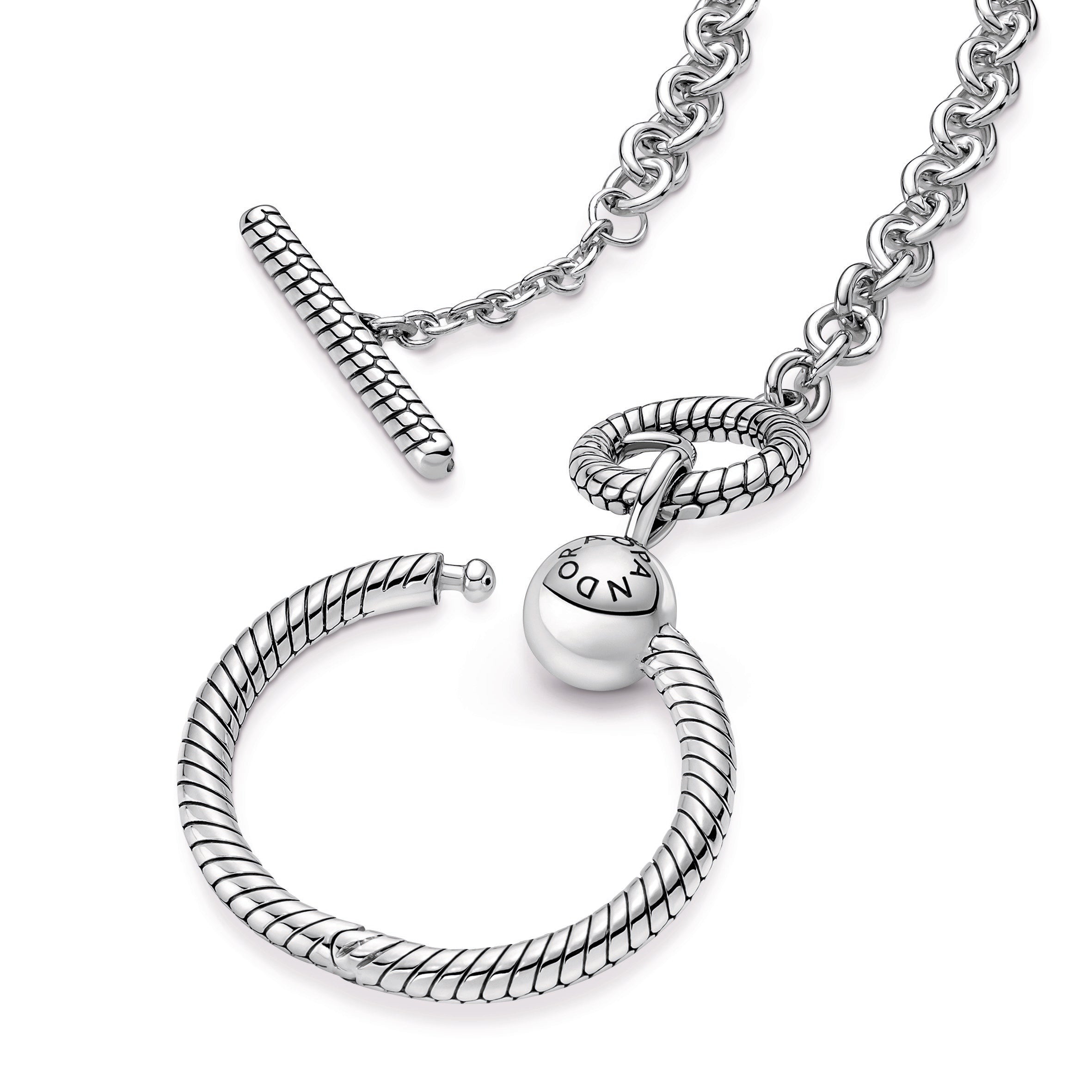 Pandora Moments O Pendant T-bar Necklace