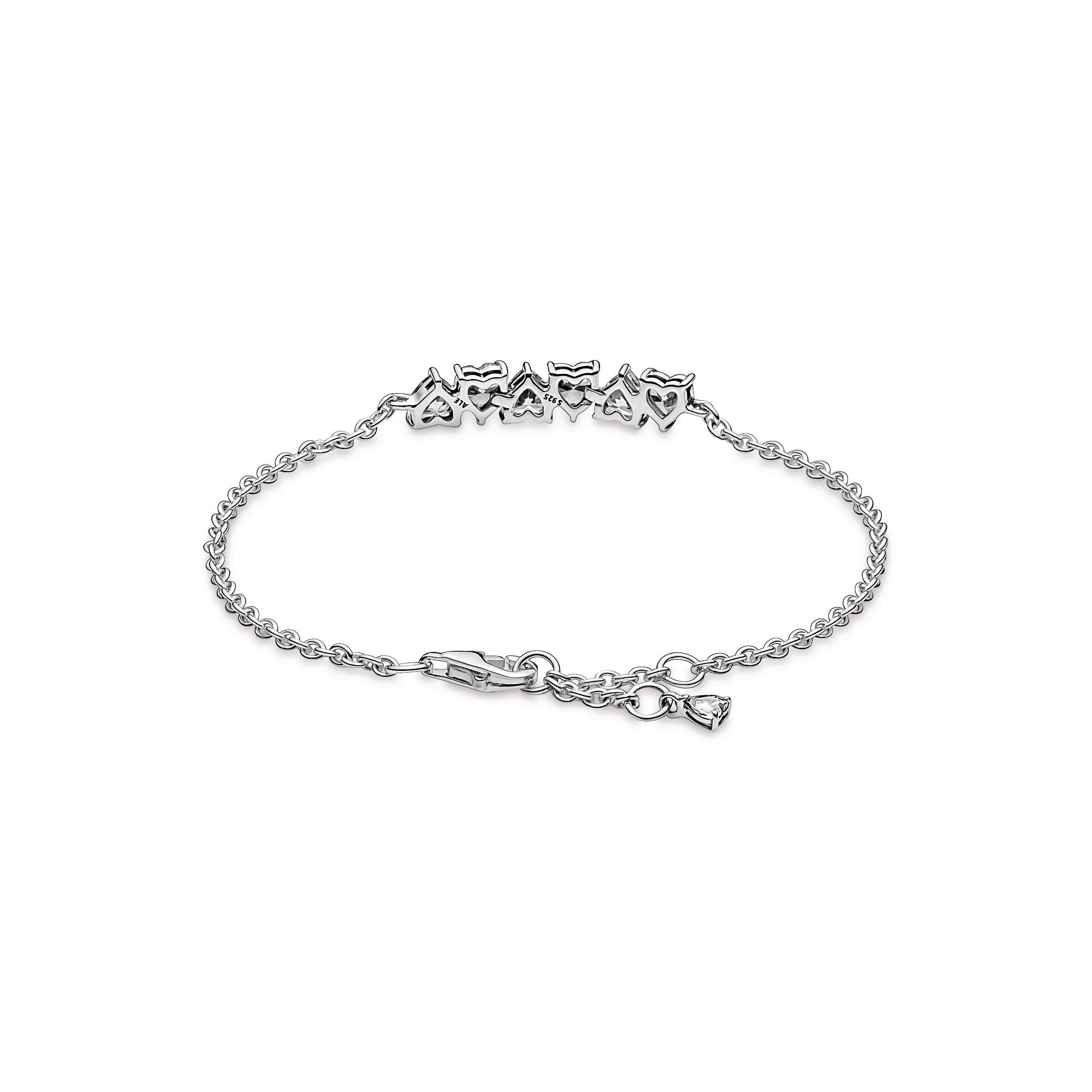 Sparkling Endless Hearts Chain Bracelet