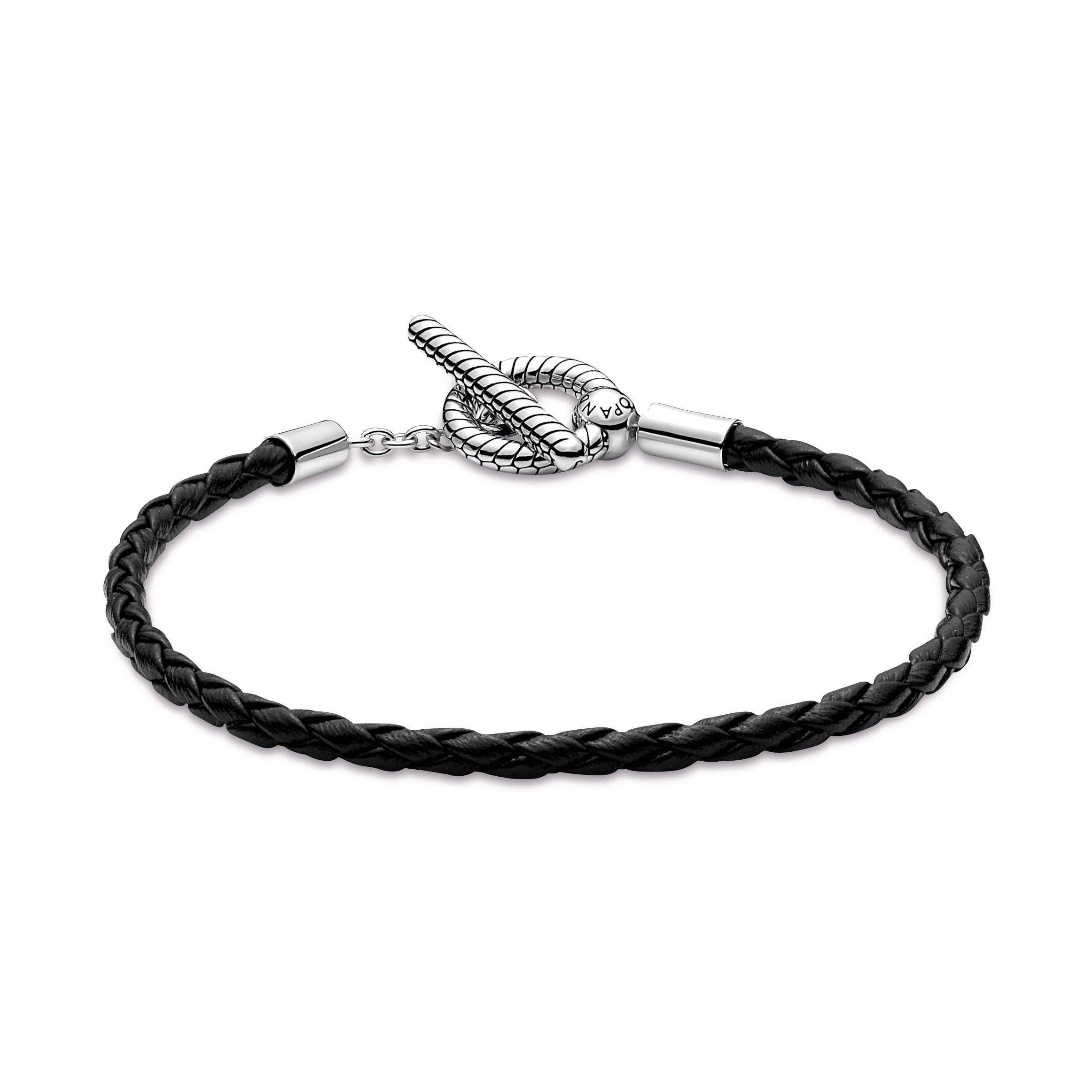 Pandora Moments Braided Leather T-bar Bracelet
