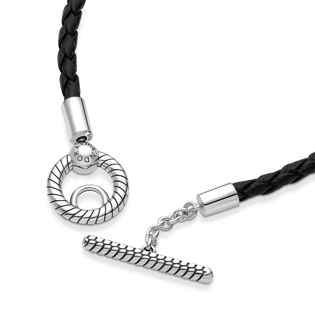 Pandora Moments Braided Leather T-bar Bracelet