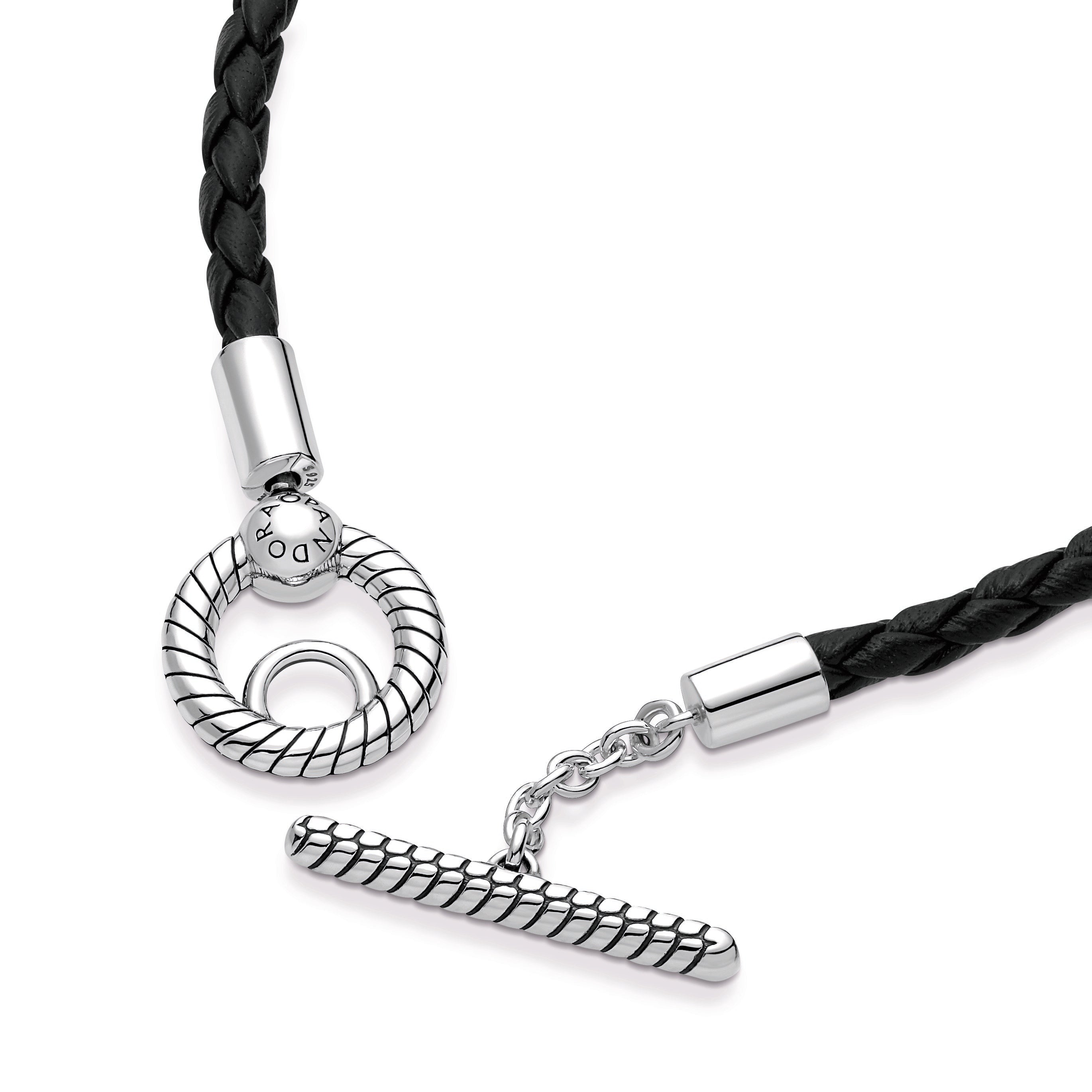 Pandora Moments Braided Leather T-bar Bracelet