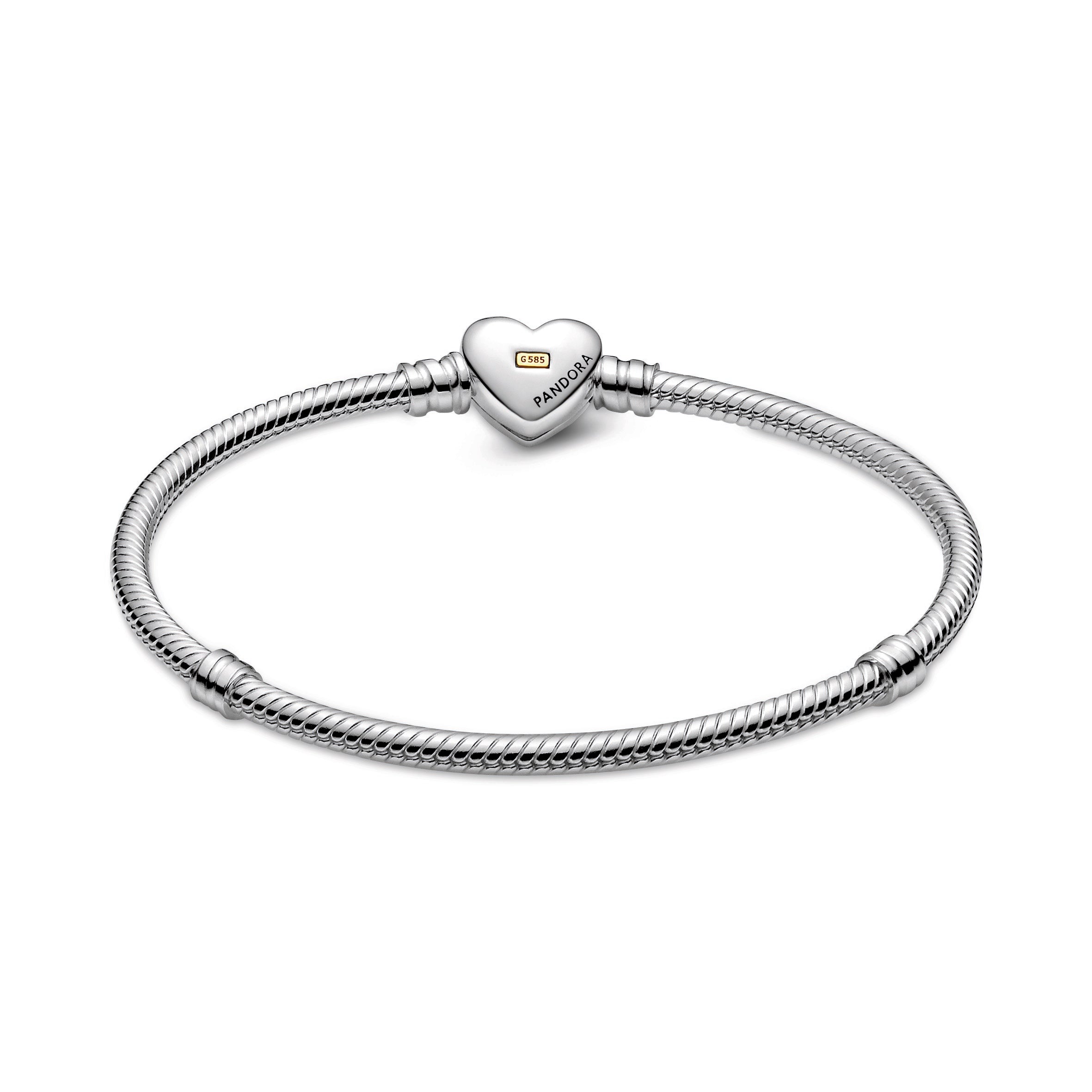 Domed Golden Heart Clasp Snake Chain Bracelet