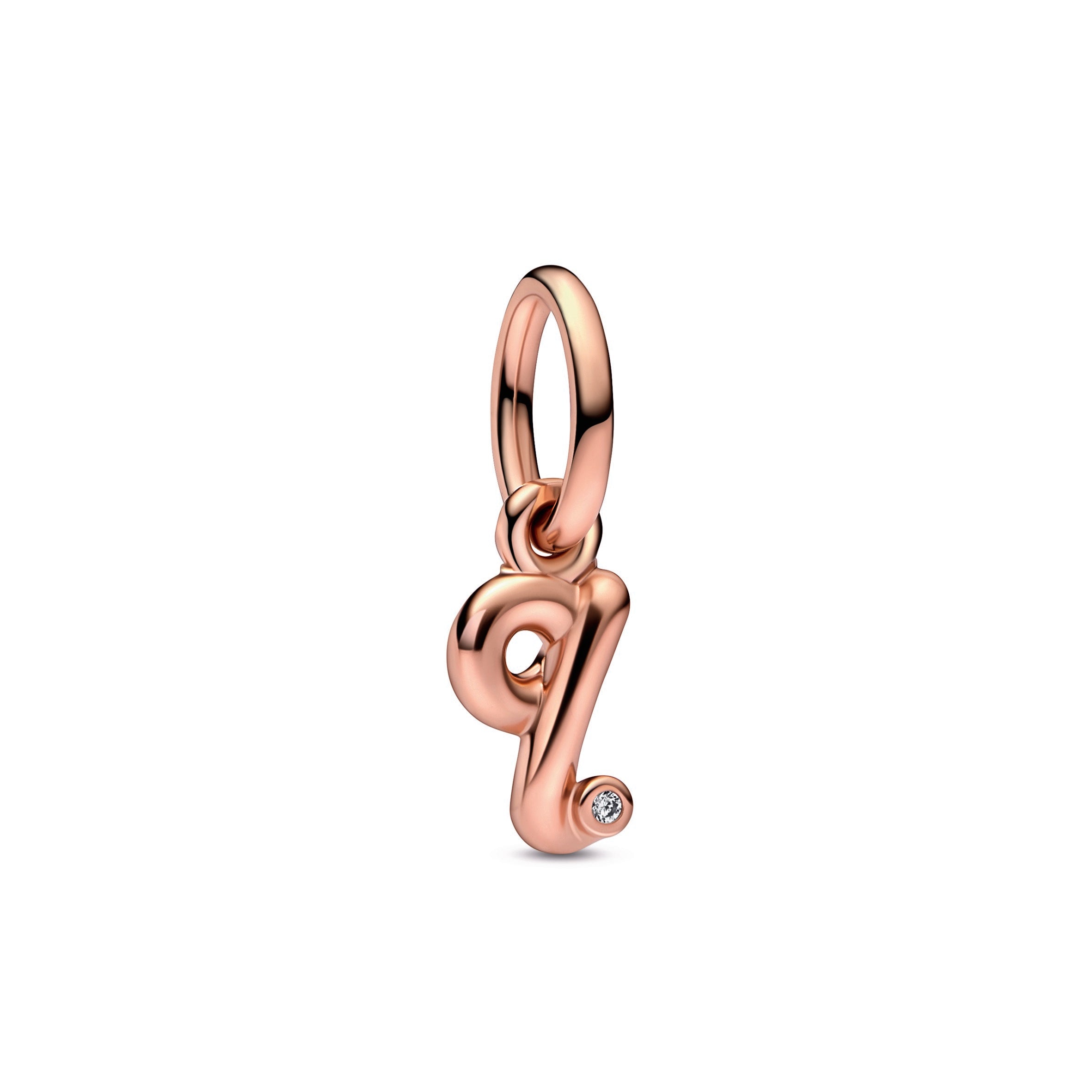 Letter q Script Alphabet Dangle Charm