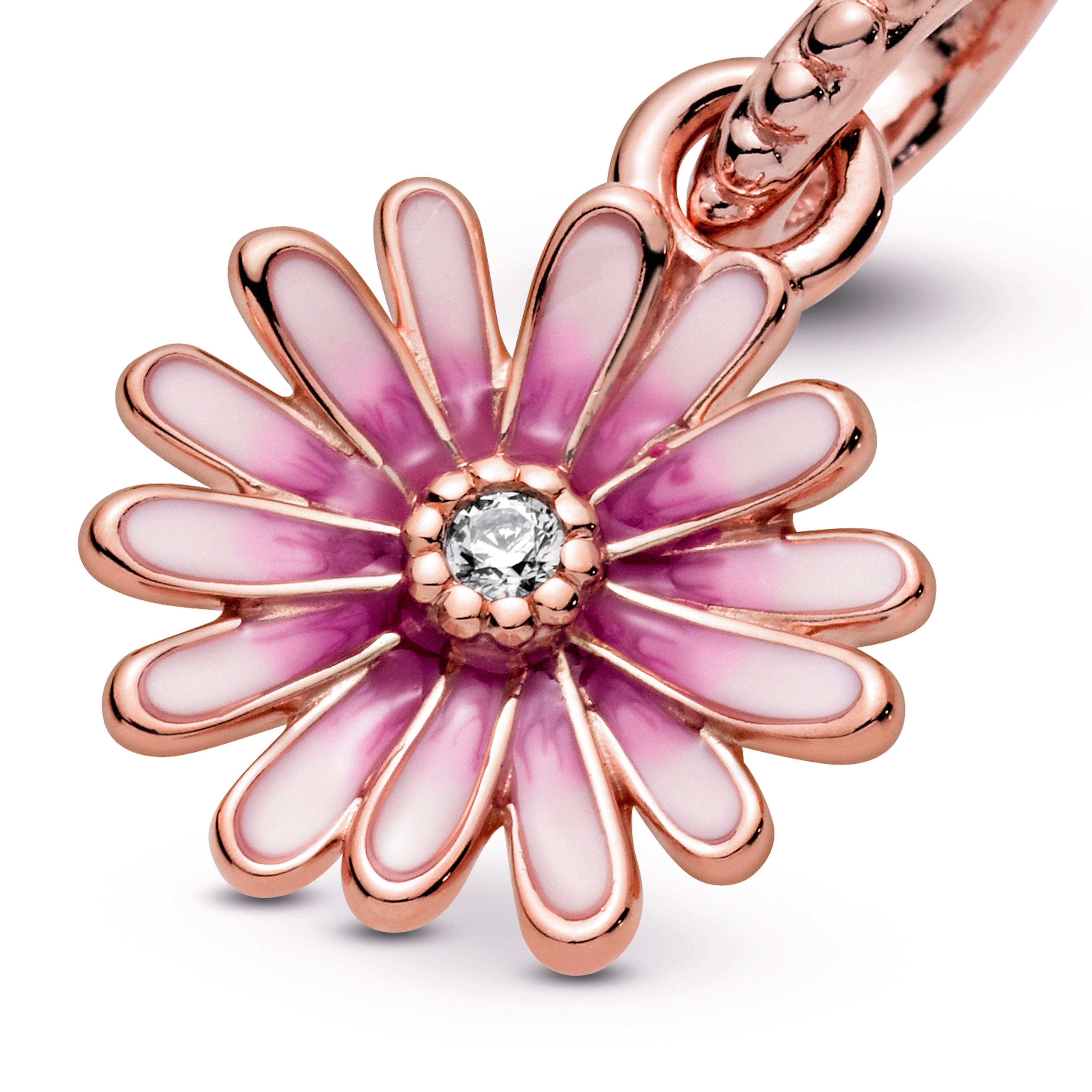 Pink Daisy Flower Dangle Charm