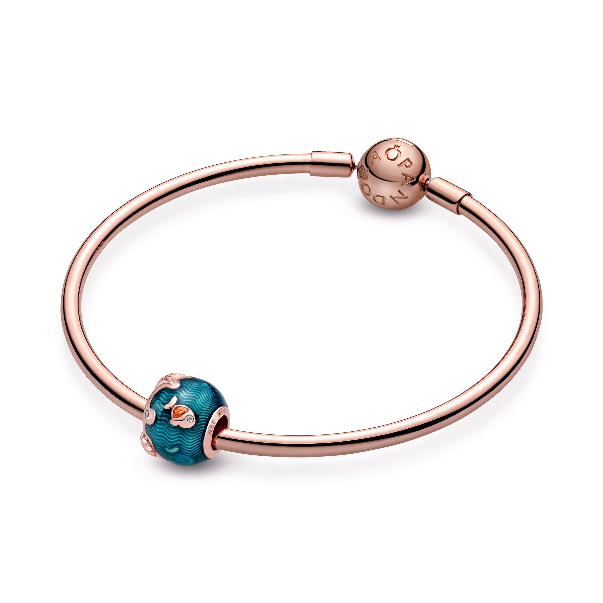 Shimmering Ocean Waves & Fish Charm