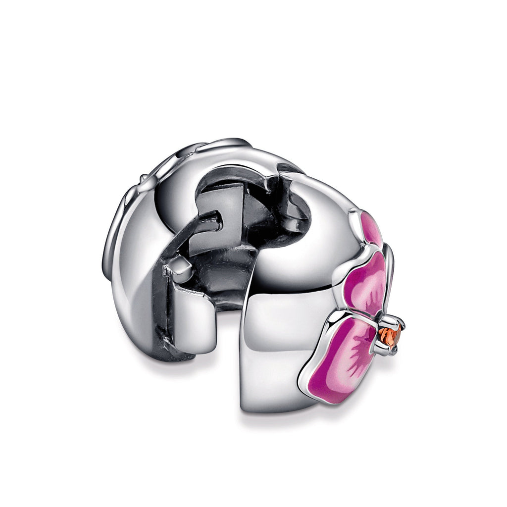 Pink Pansy Flower Clip Charm