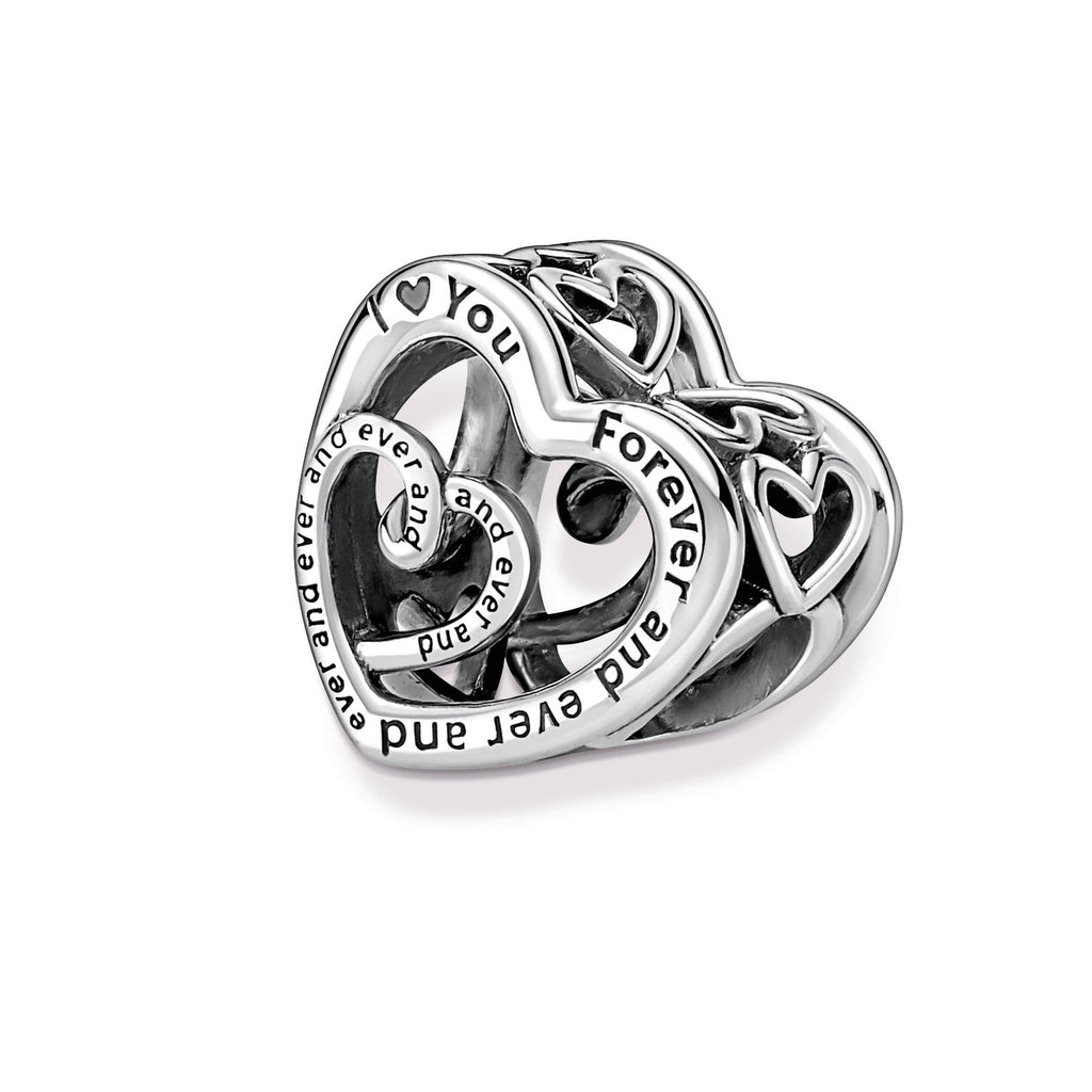 Entwined Infinite Hearts Charm