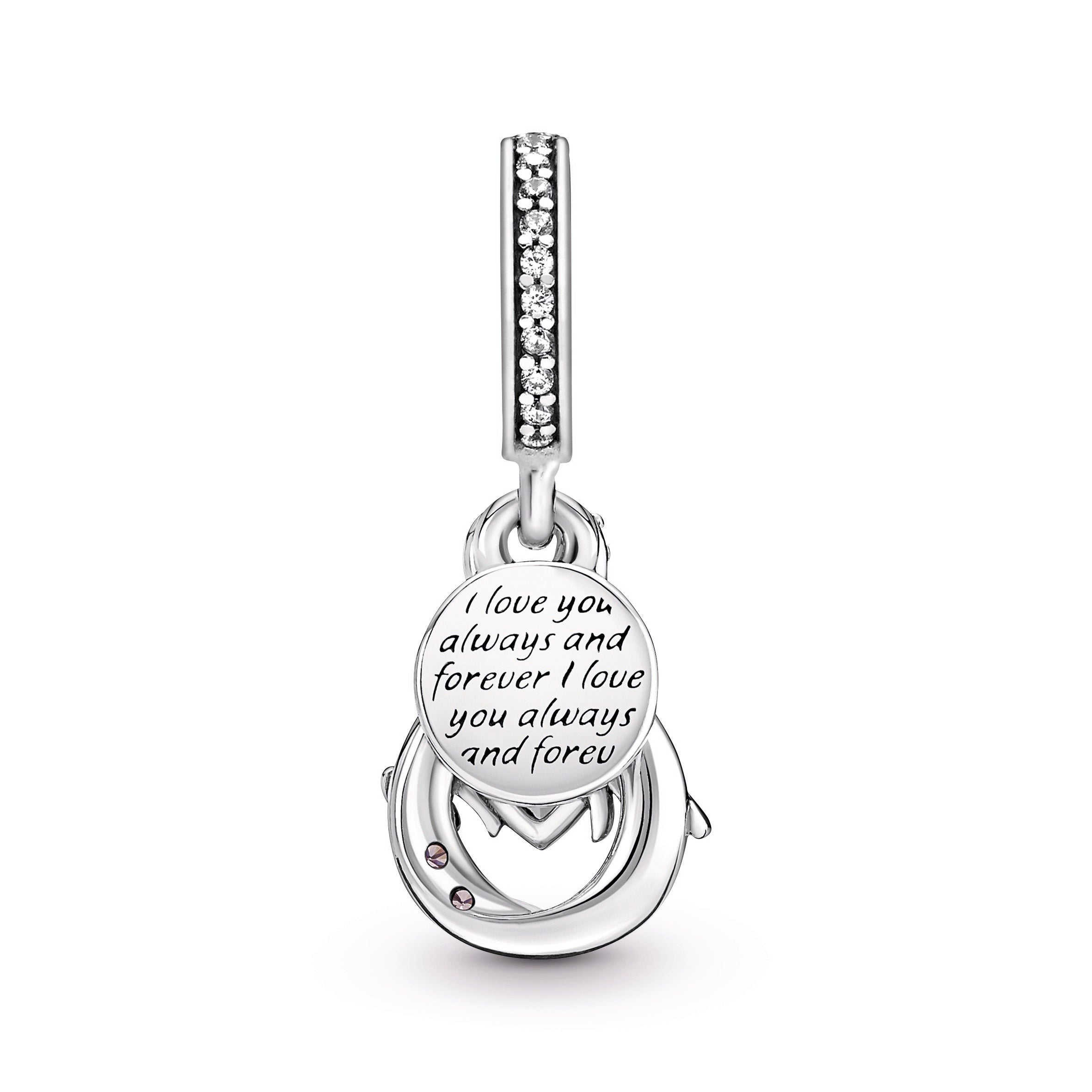 Mum Infinity Pavé Double Dangle Charm