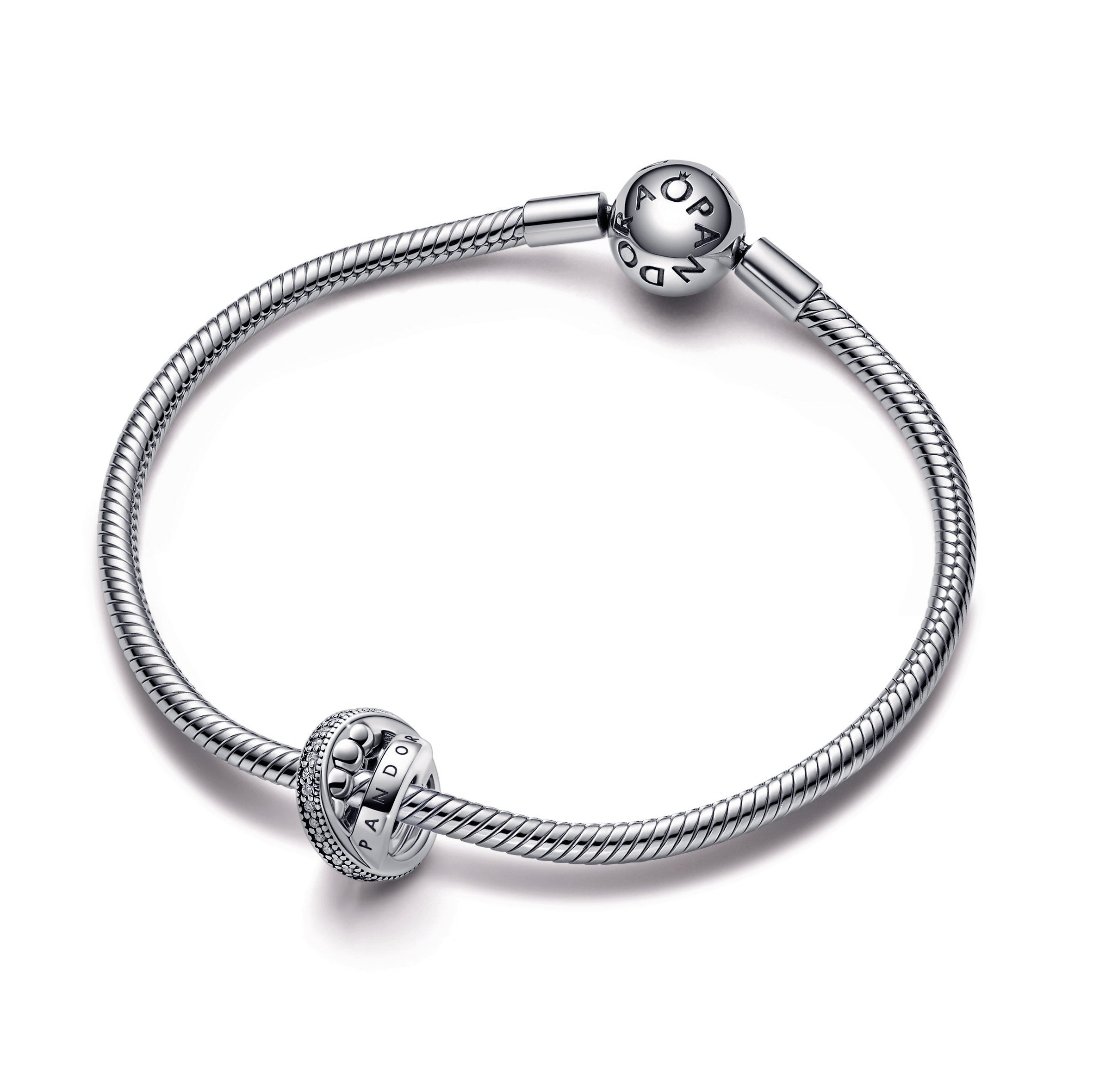 Pandora Logo, Pavé & Beads Charm