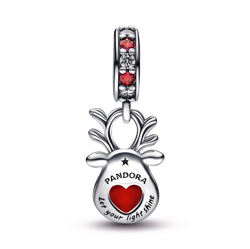 Red Nose Reindeer Murano Dangle Charm