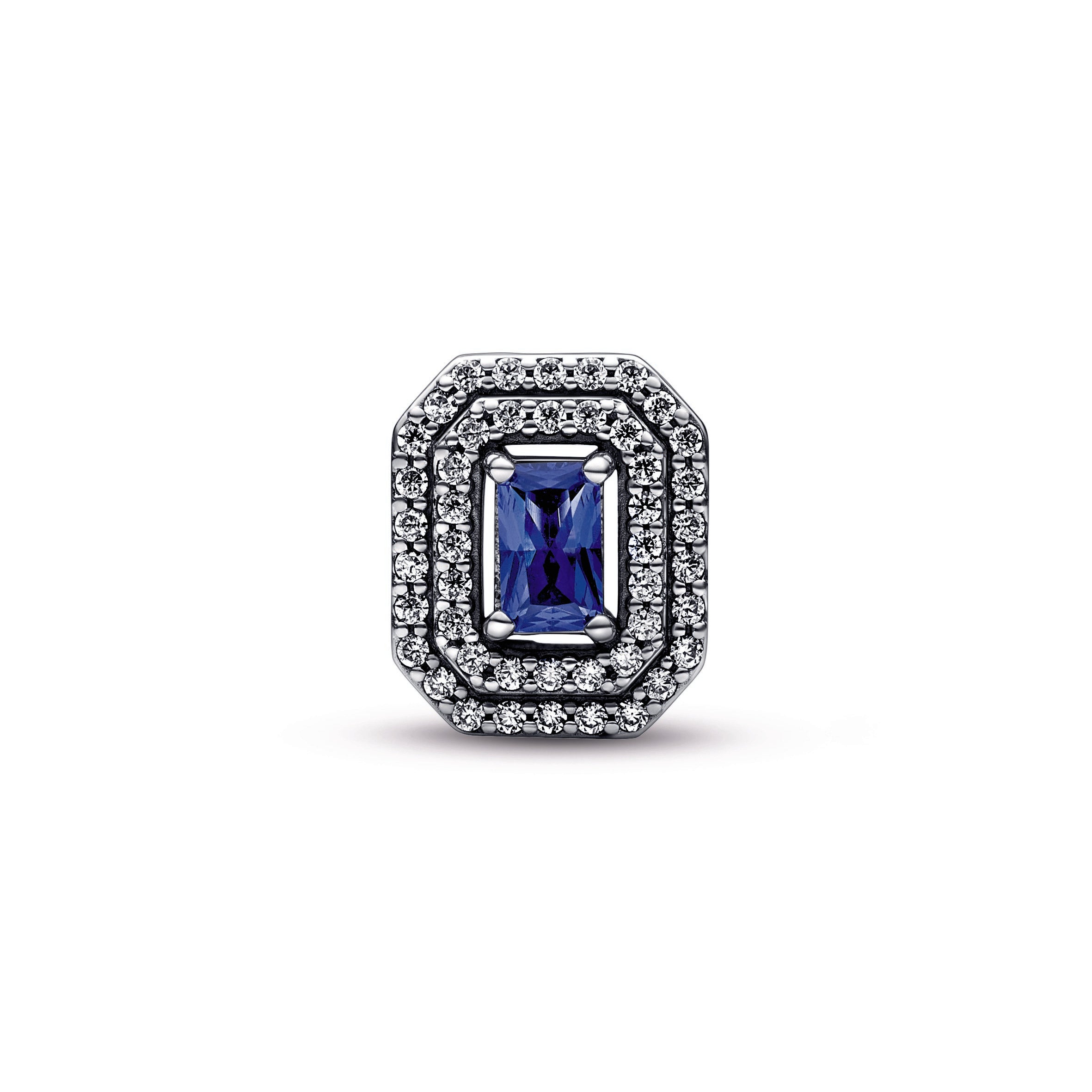 Blue Sparkling Levelled Rectangular Charm