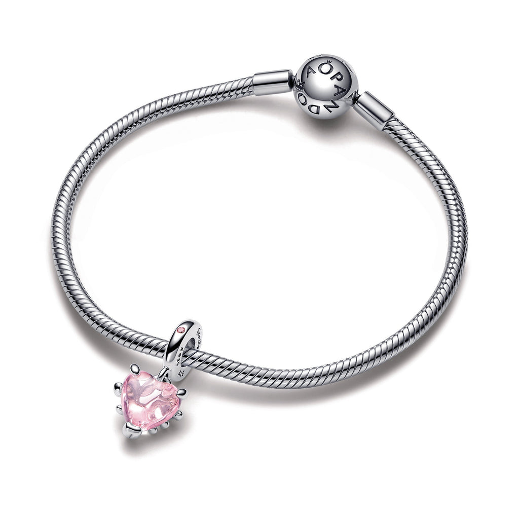 Pink Family Tree & Heart Dangle Charm