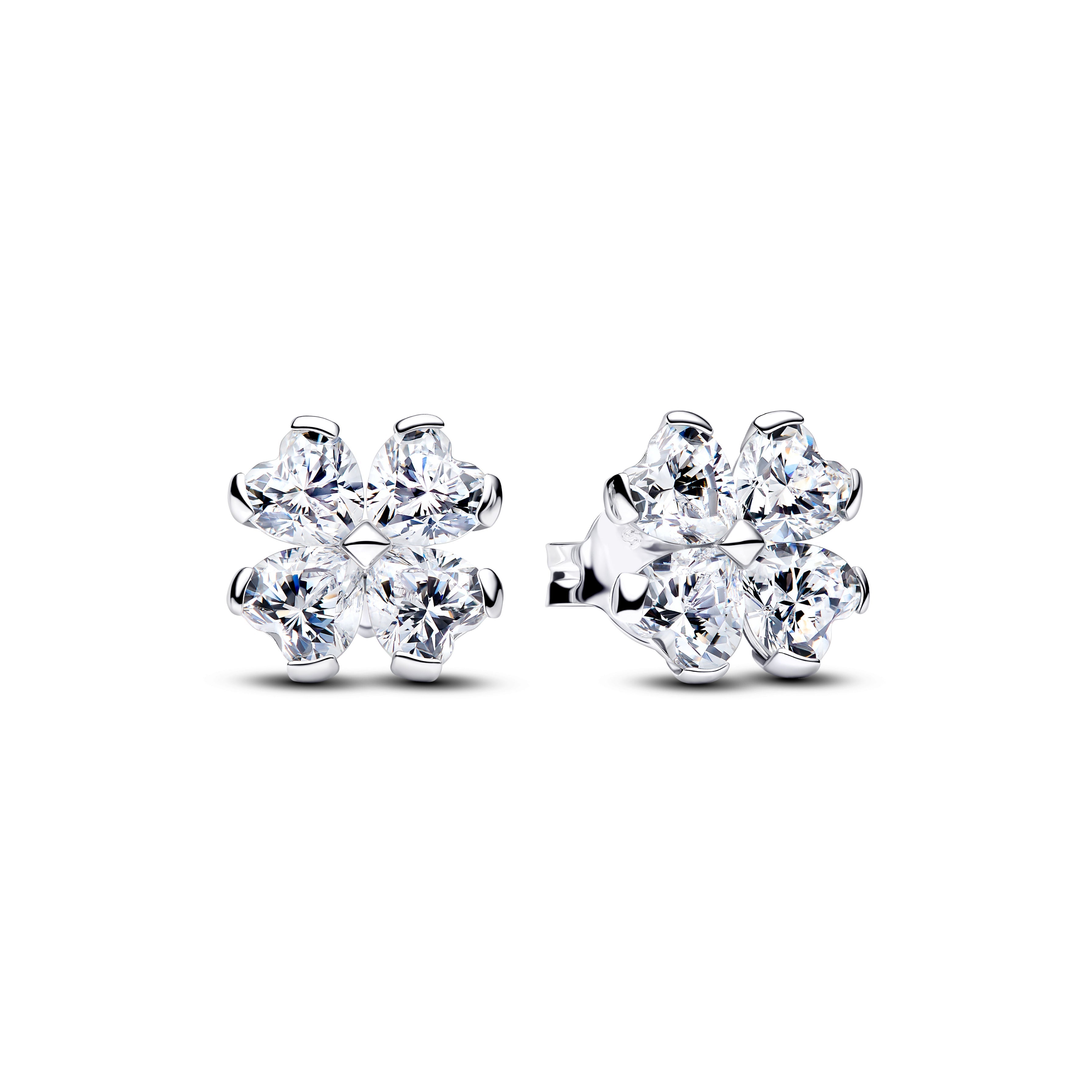 Sparkling Lucky Clover Stud Earrings