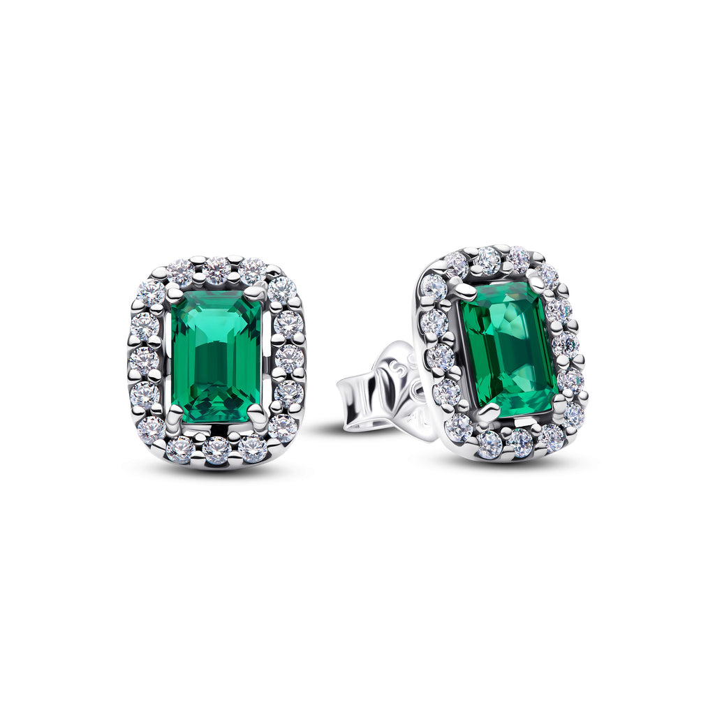 Sparkling Rectangular Stud Earrings