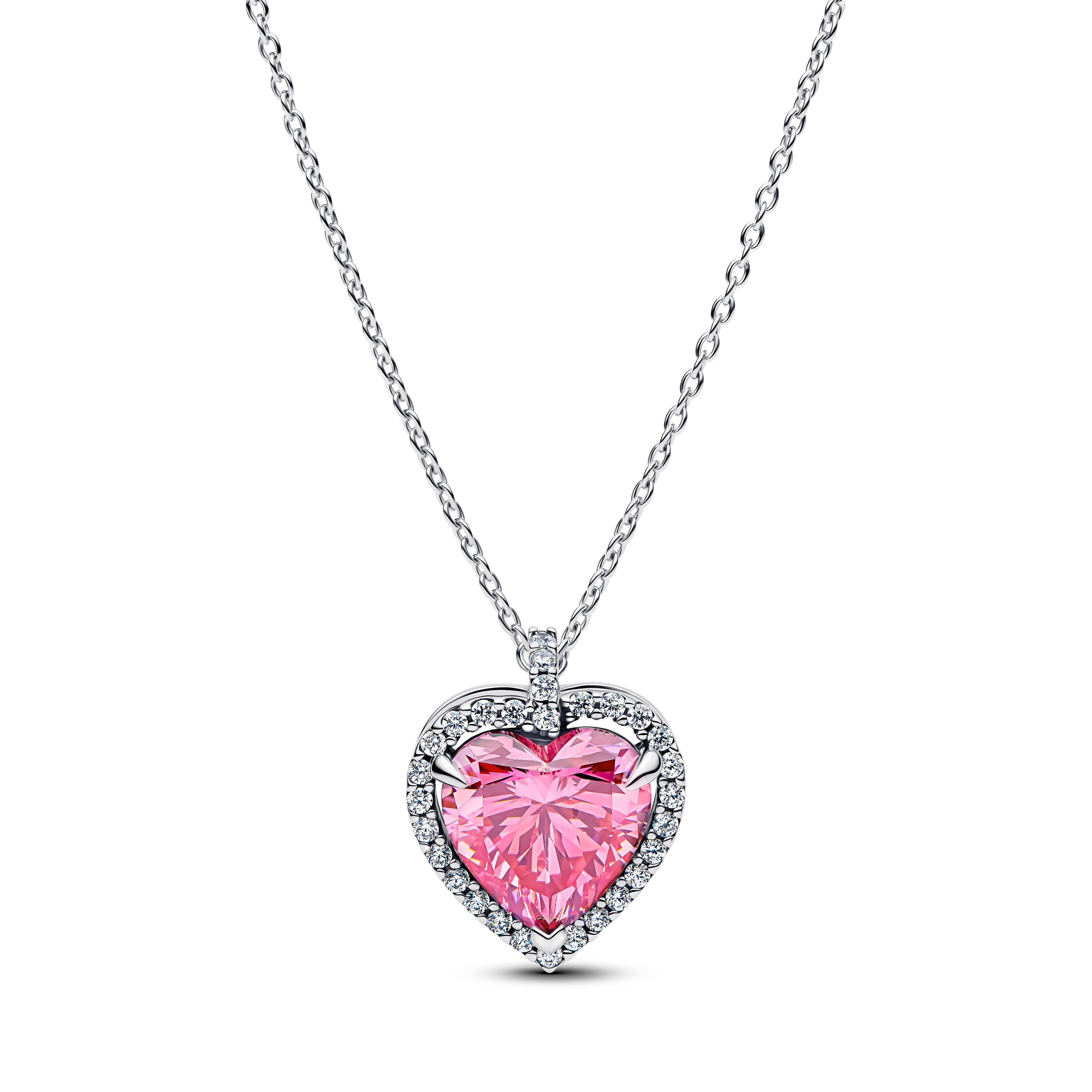 Pink Halo Heart Collier Necklace