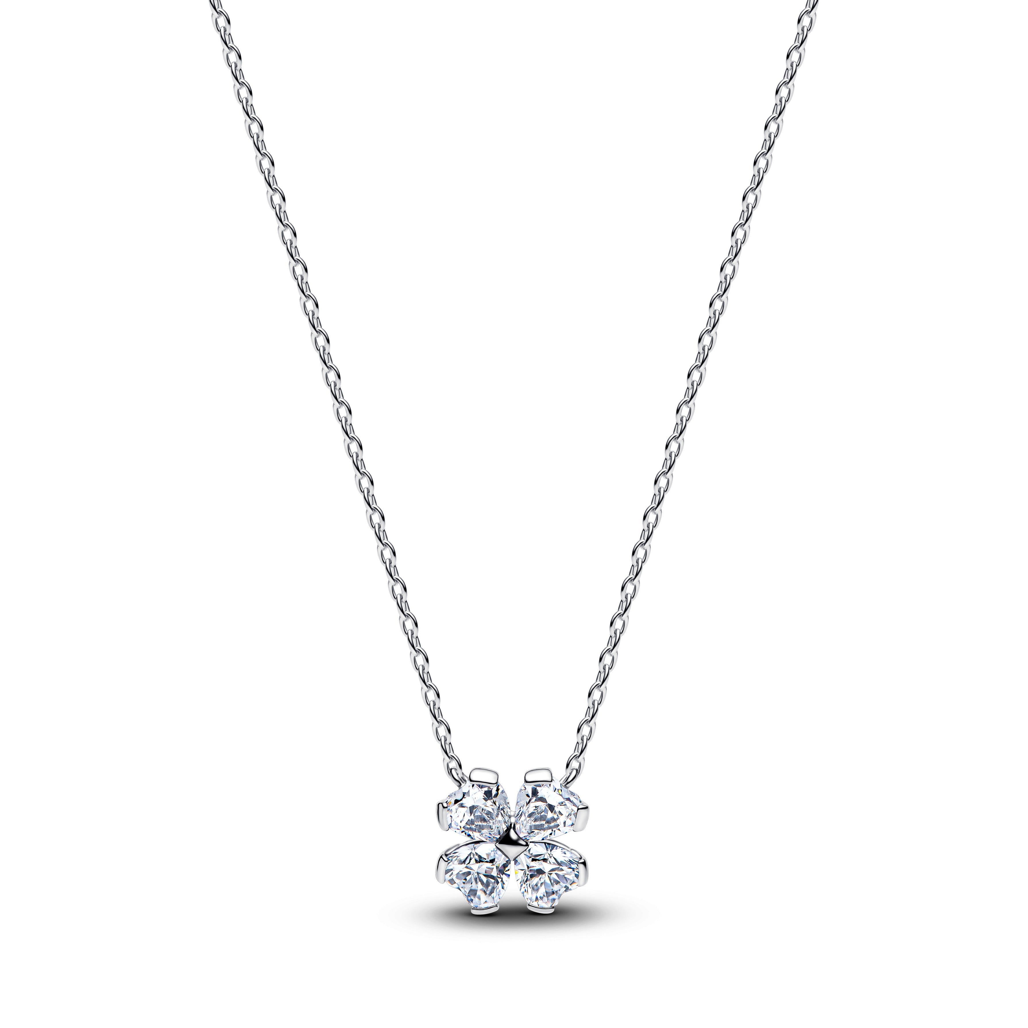 Sparkling Lucky Clover Pendant Necklace