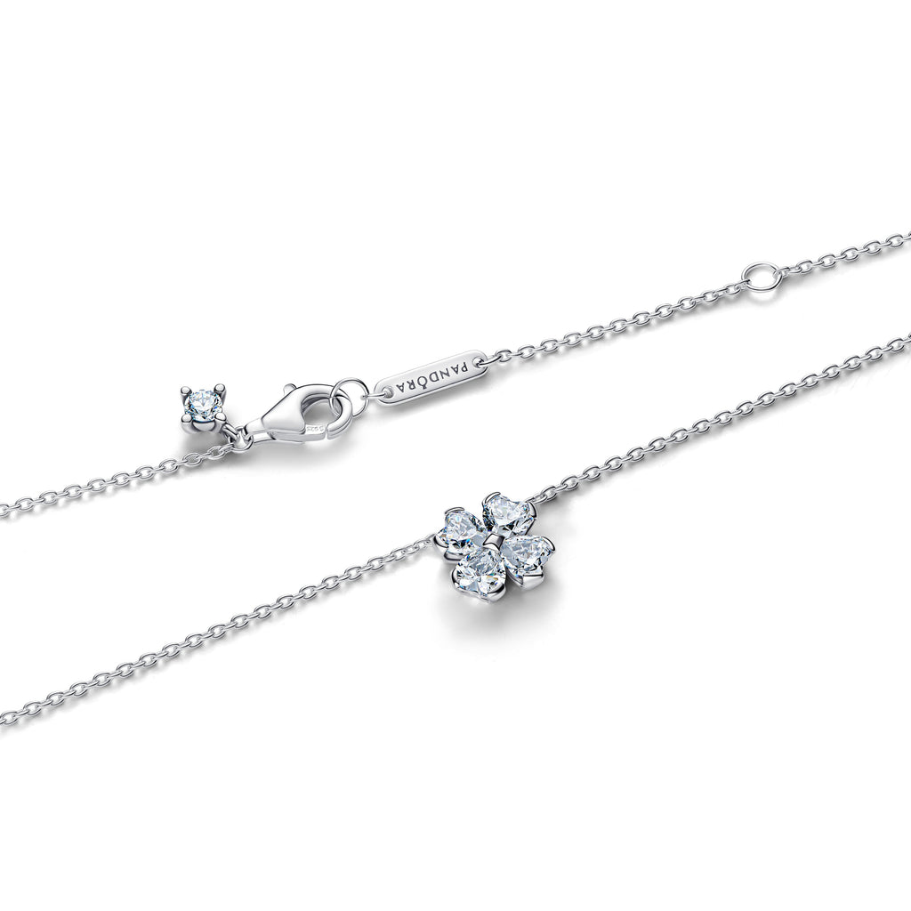 Sparkling Lucky Clover Pendant Necklace