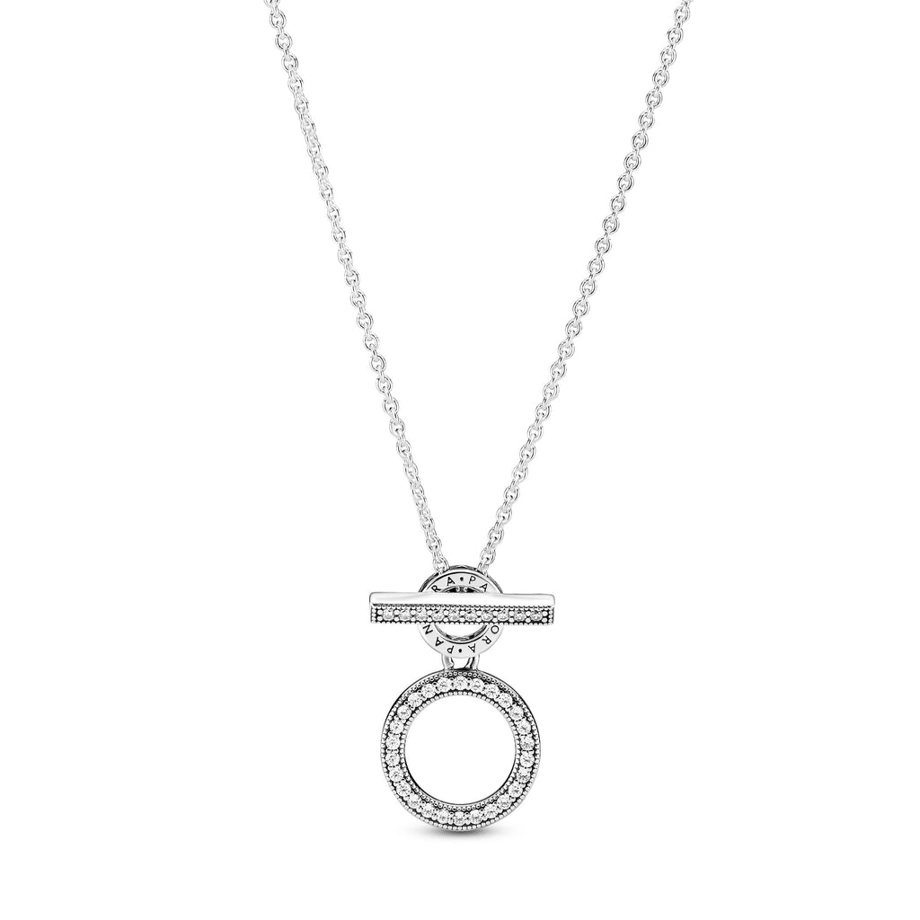 Double Hoop T-bar Necklace