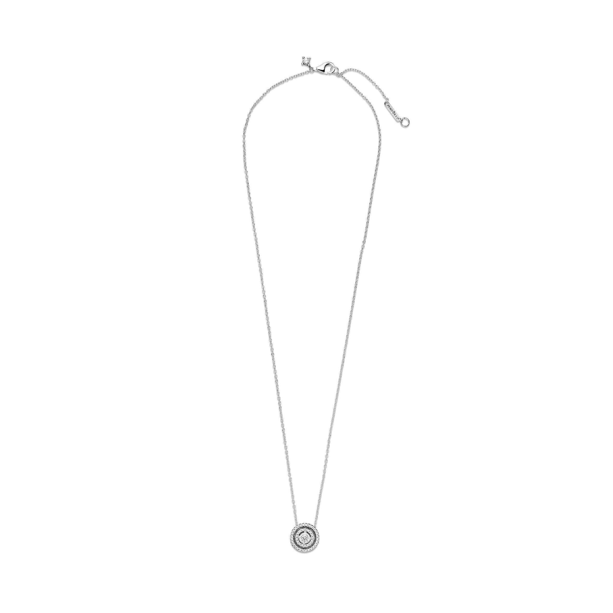 Sparkling Double Halo Collier Necklace