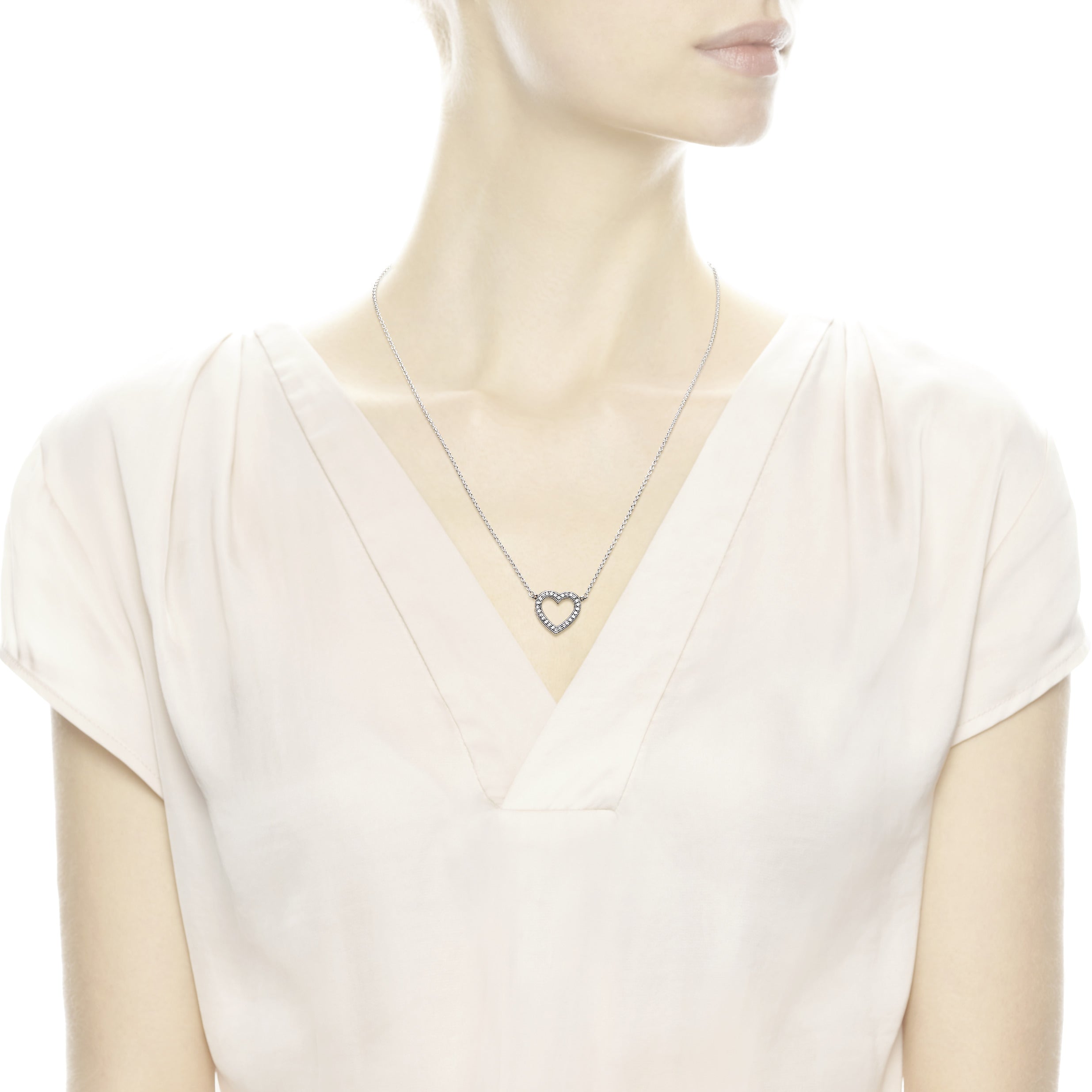 Sparkling Open Heart Necklace