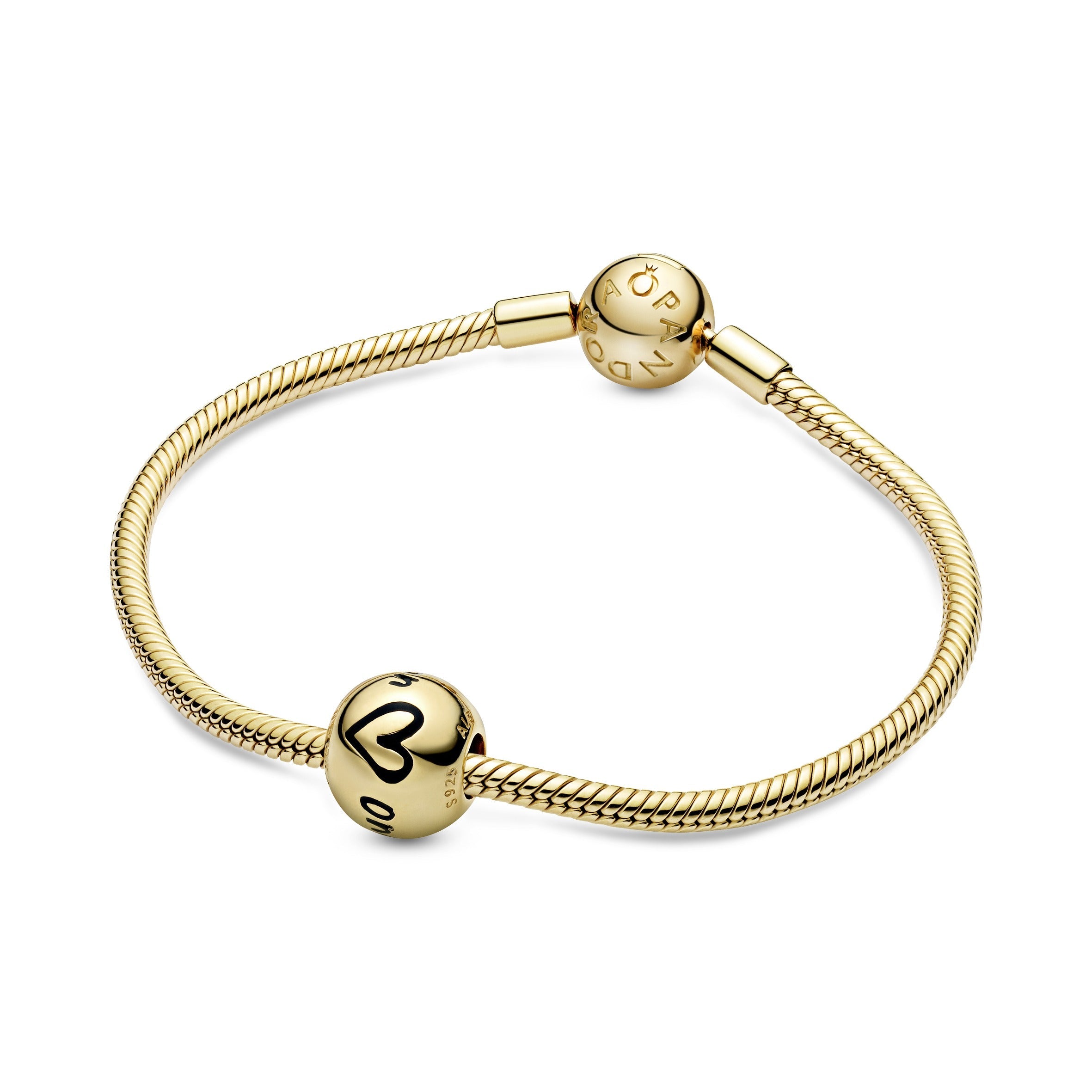 Polished Script & Heart Charm
