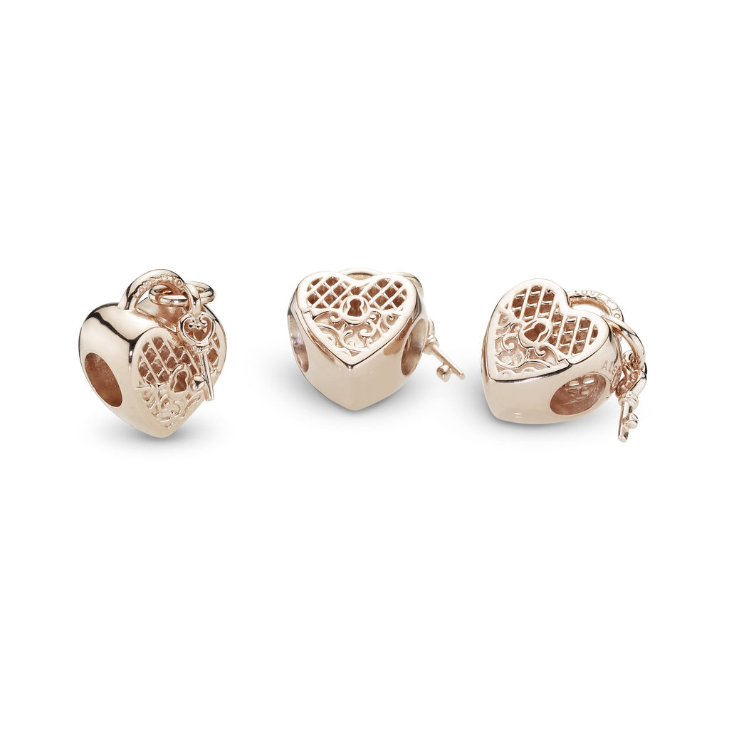 Love You Heart Padlock Charm
