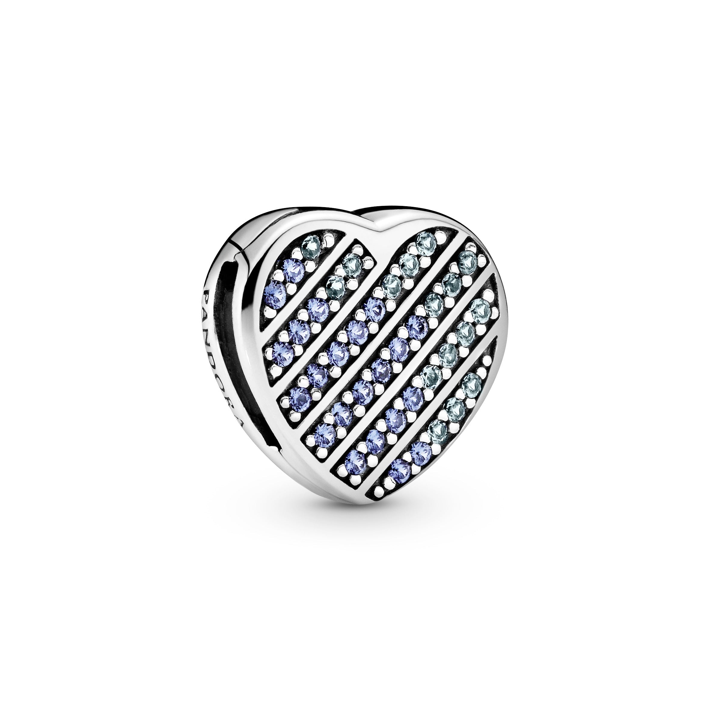 Pandora Reflexions Blue Pavé Heart Clip Charm