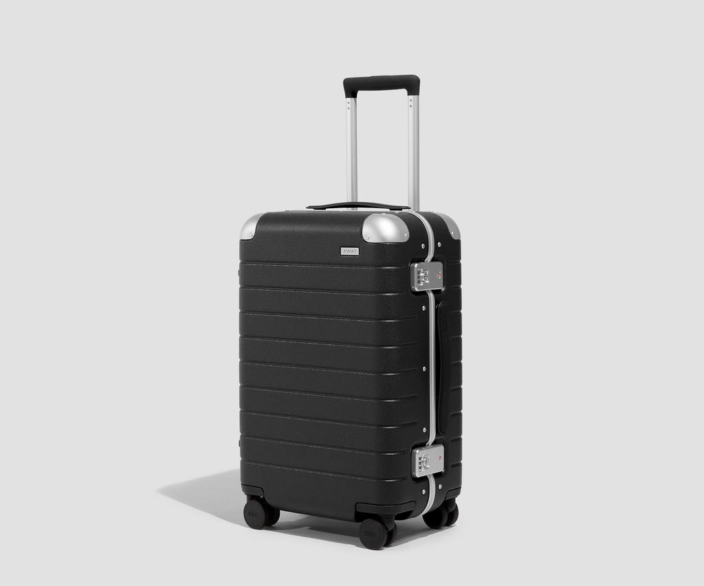 Away The Aluminum Edge Carry-On Suitcase - Jet Black