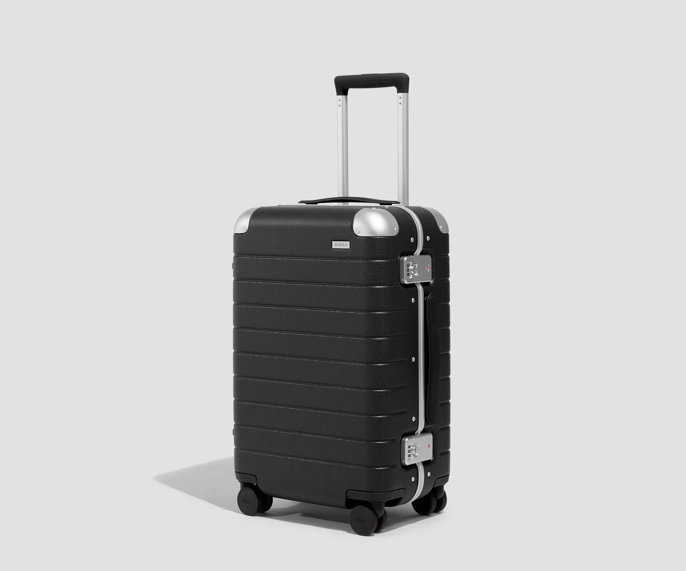Away The Aluminum Edge Carry-On Suitcase - Jet Black