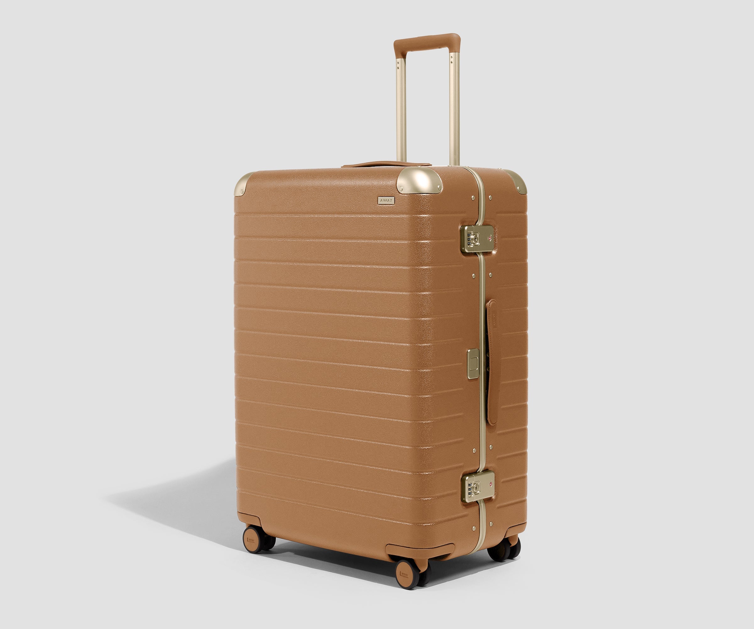 Away The Aluminum Edge Large Suitcase - Cognac Brown