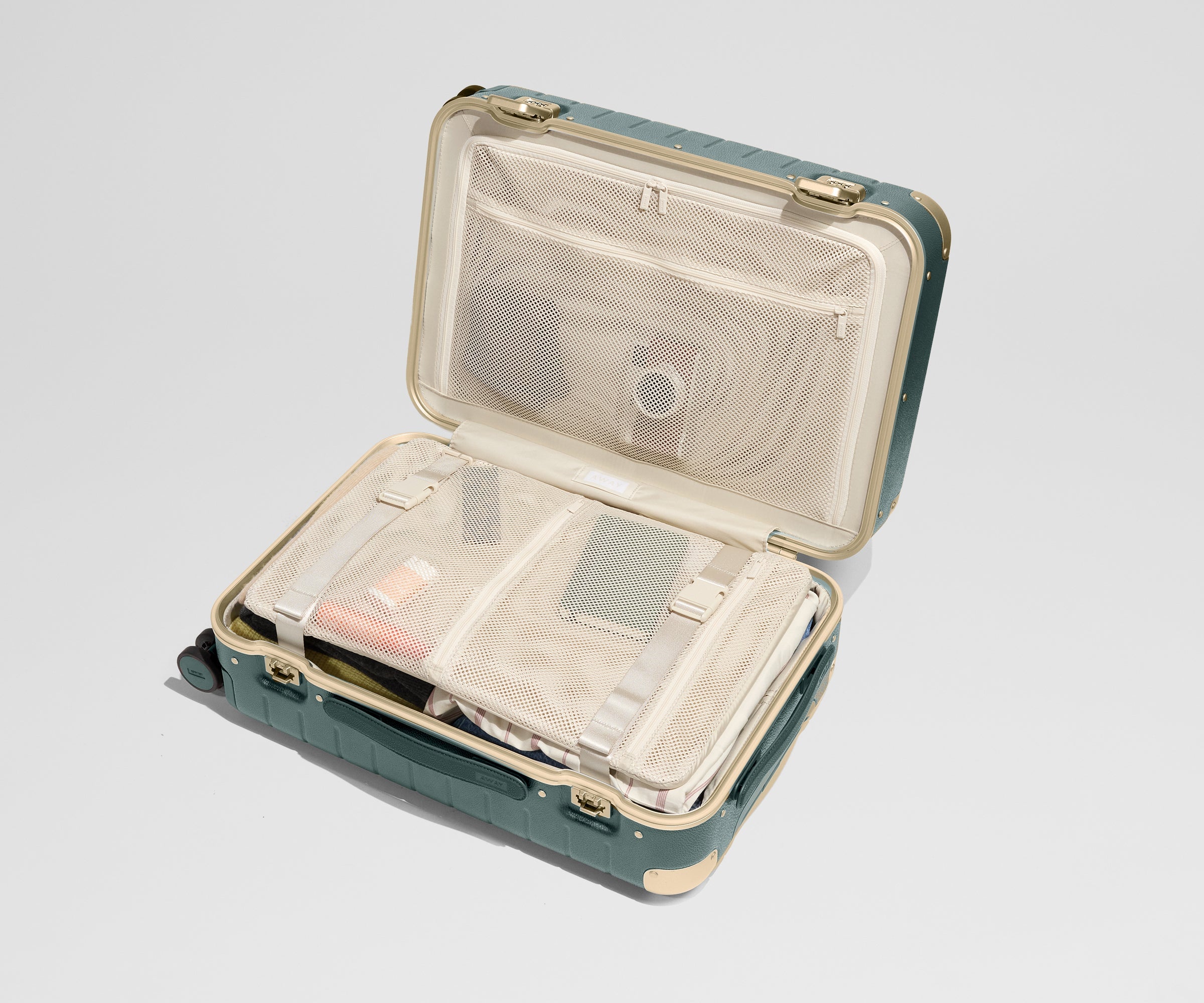 Away The Aluminum Edge Bigger Carry-On Suitcase - Ivy Green