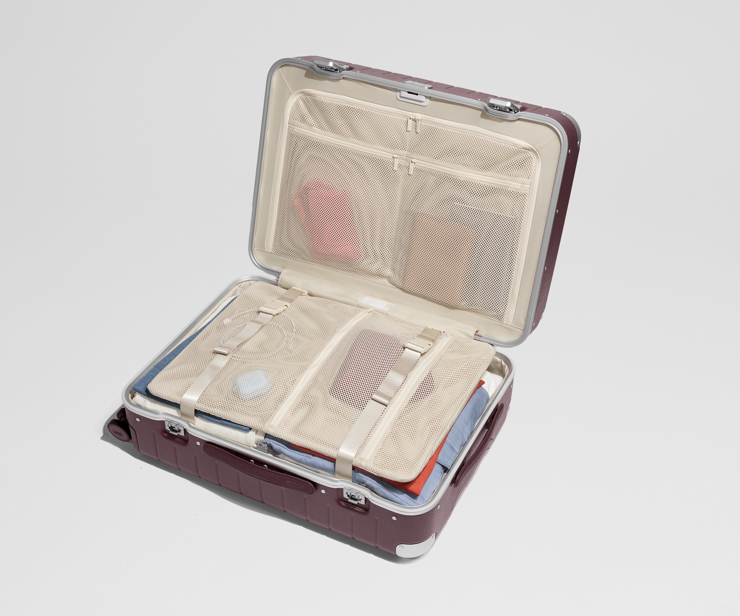 Away The Aluminum Edge Medium Suitcase - Oxblood Red