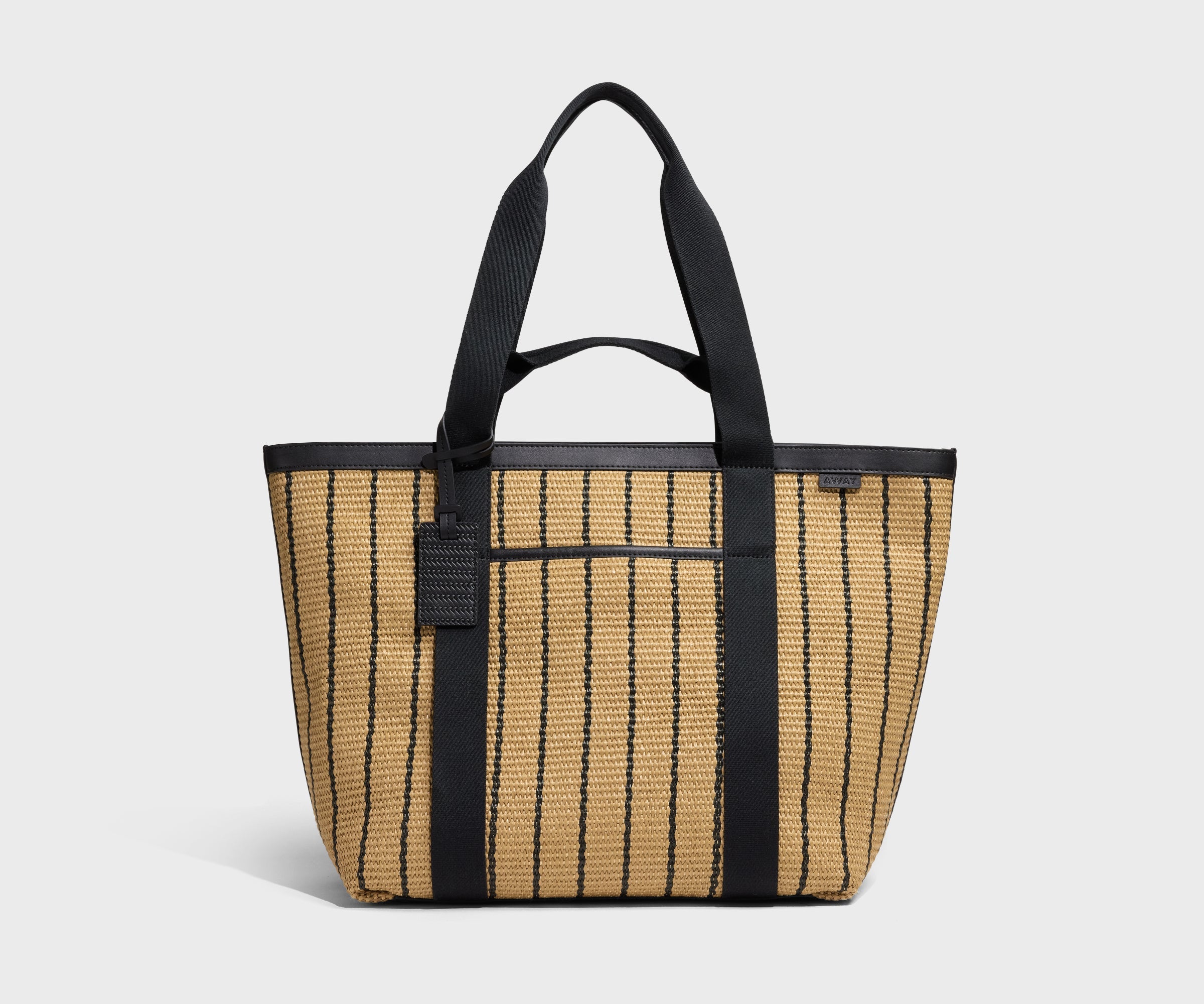Away Riviera Straw Tote Tote Bag - Black Seagrass