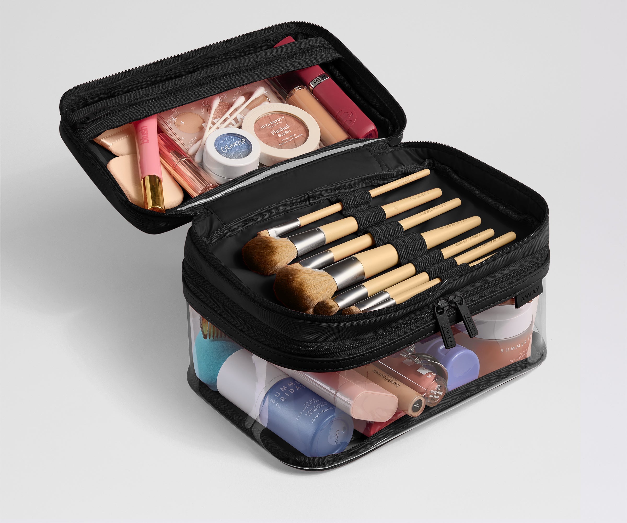 Away Clear Cosmetic Case Toiletry Bag - Jet Black