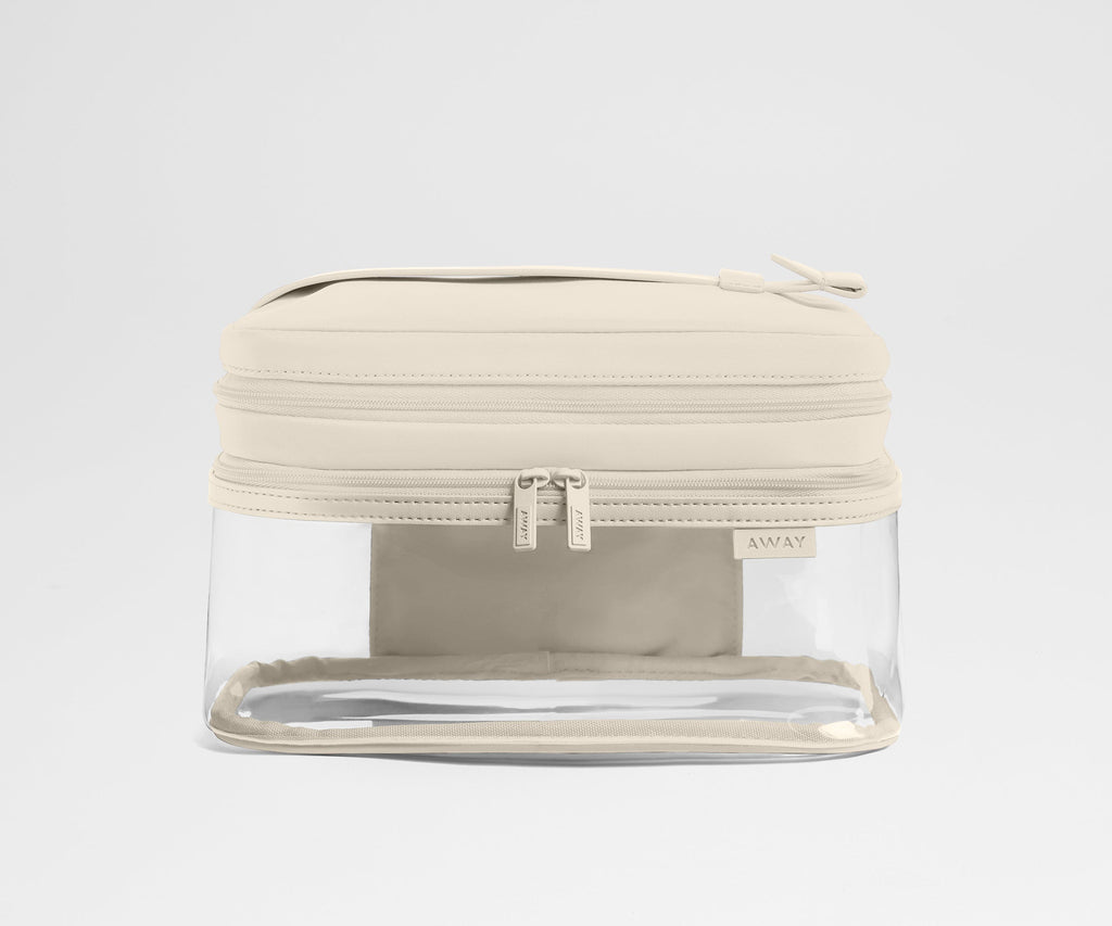 Away Clear Cosmetic Case Toiletry Bag - Salt White