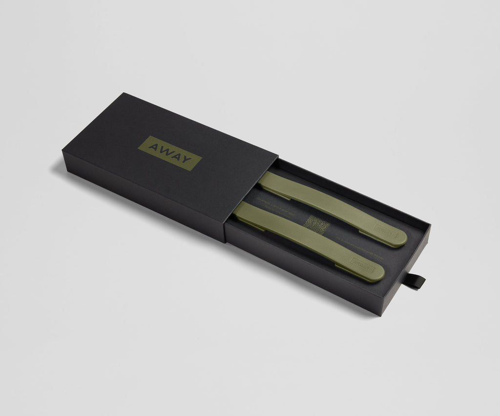 Away Custom Handle Set Suitcase - Olive Green
