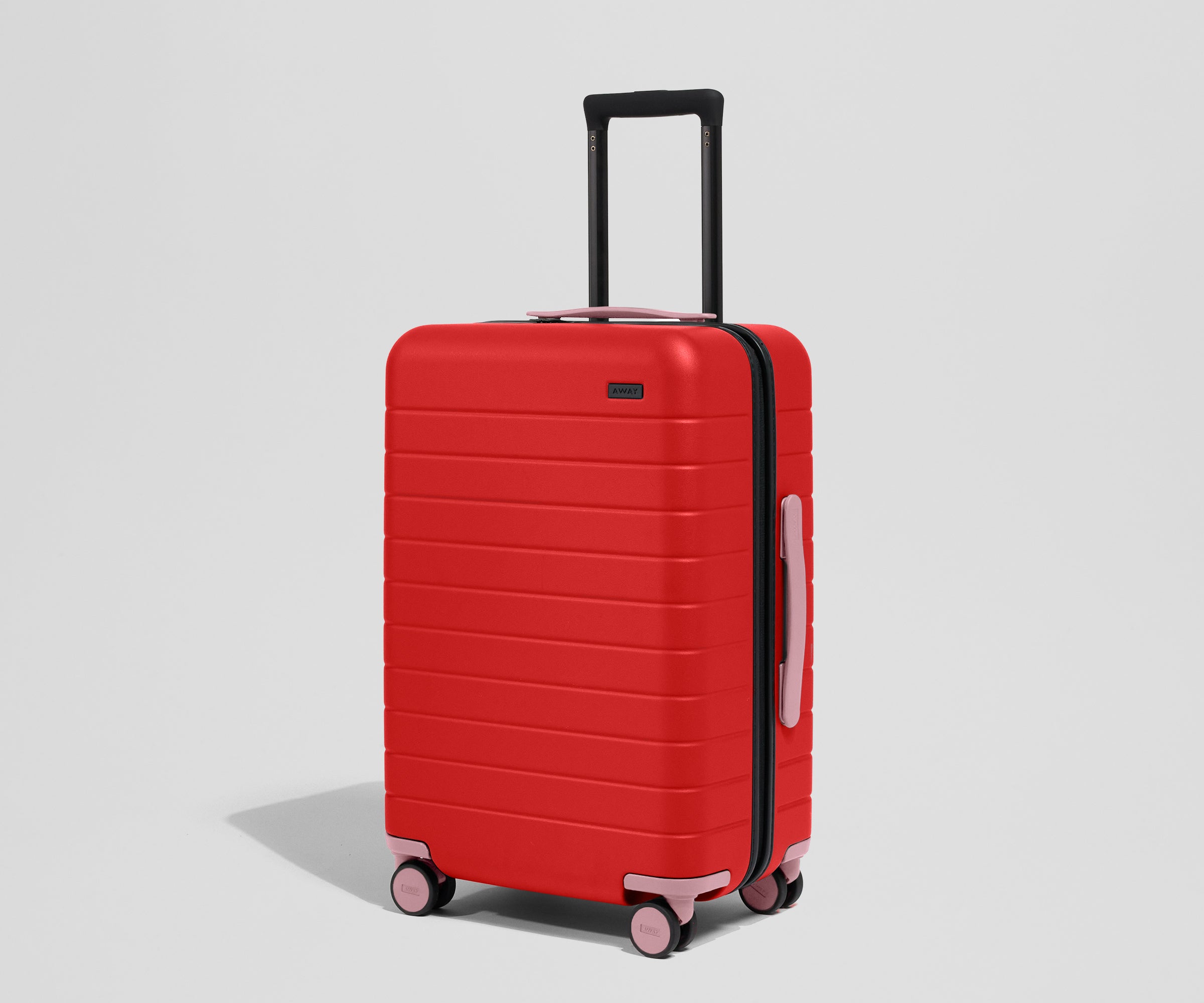 Away Custom Checked Wheel Set Suitcase - Peony Pink