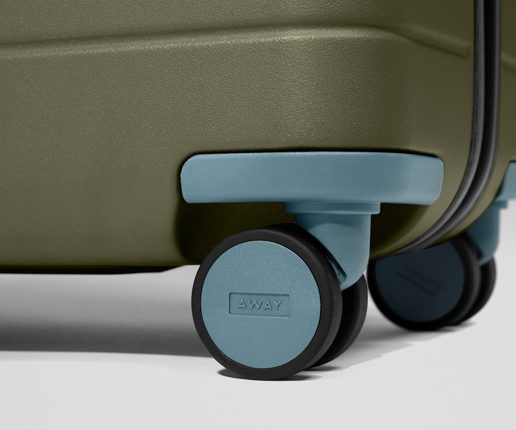 Away Custom Checked Wheel Set Suitcase - Coast Blue