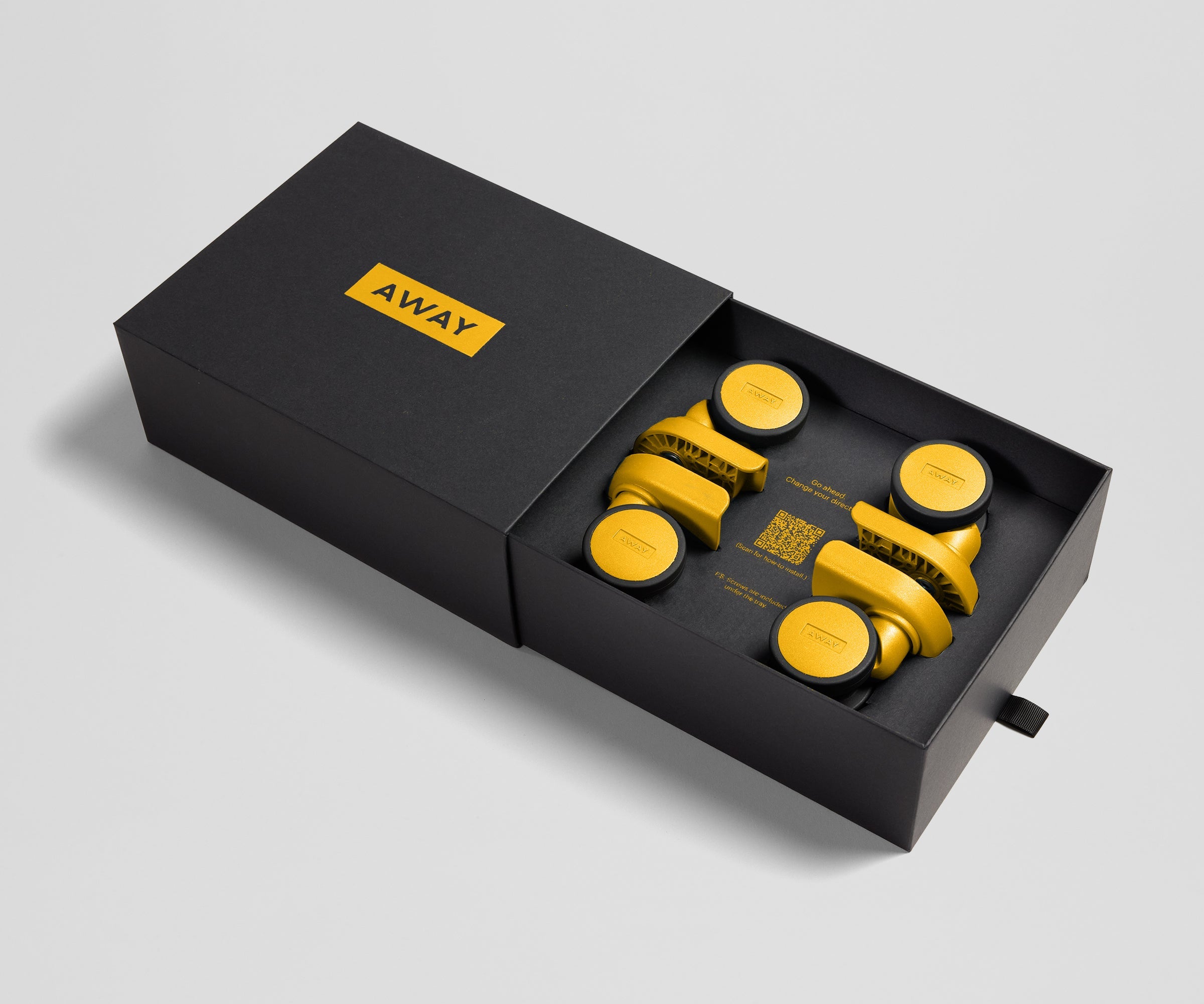 Away Custom Checked Wheel Set Suitcase - Marigold Yellow
